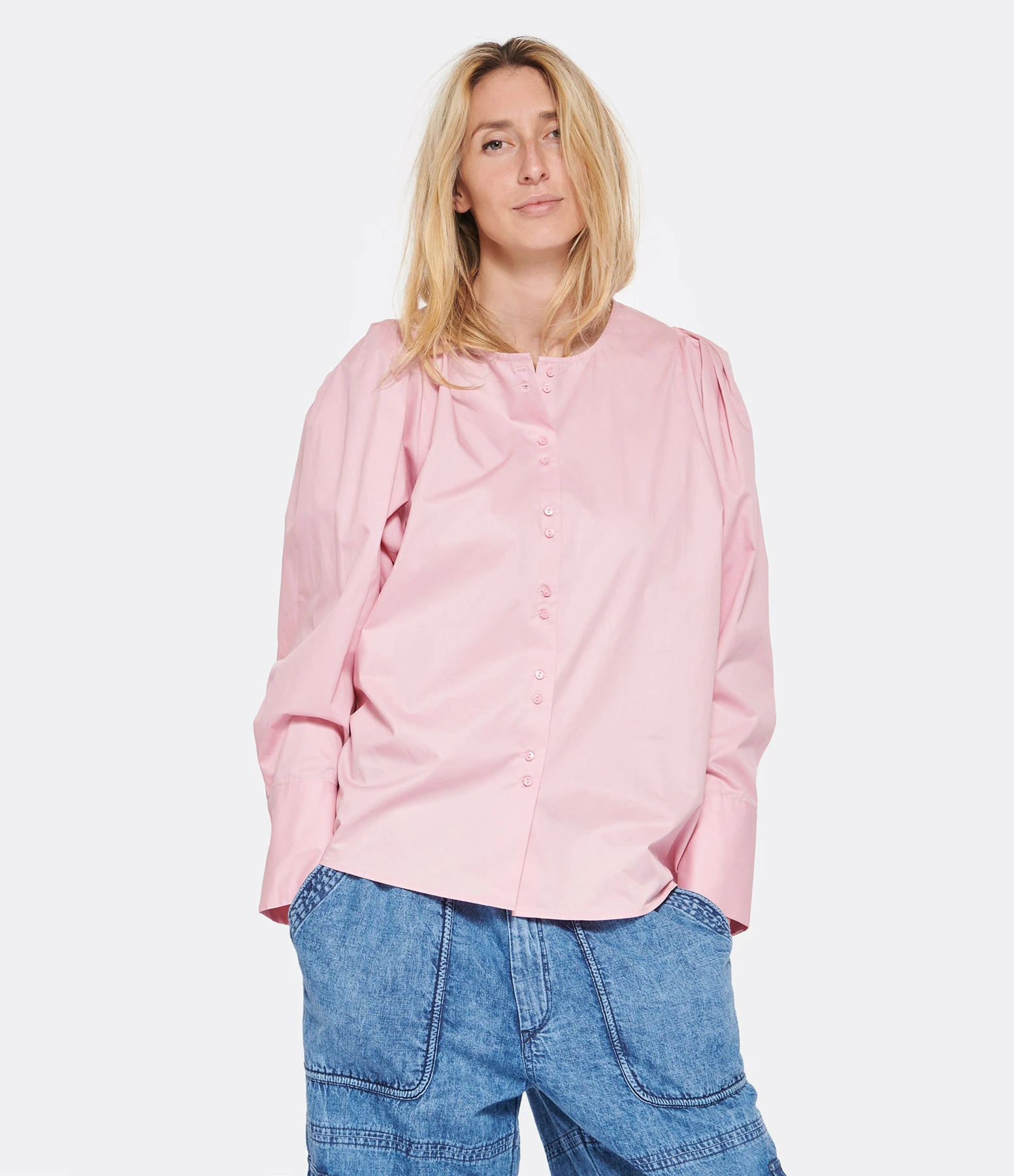 Tara Jarmon Blouse Citron Coton Vieux Rose 5 Tara Jarmon Blouse Citron Coton Vieux Rose – Image 3