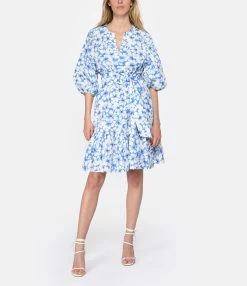 Tara Jarmon Robe Courte Rosabetta Coton Bleu 8 Tara Jarmon Robe Courte Rosabetta Coton Bleu -Boutique de vente ZIMMERMANN taraj look20230215 330