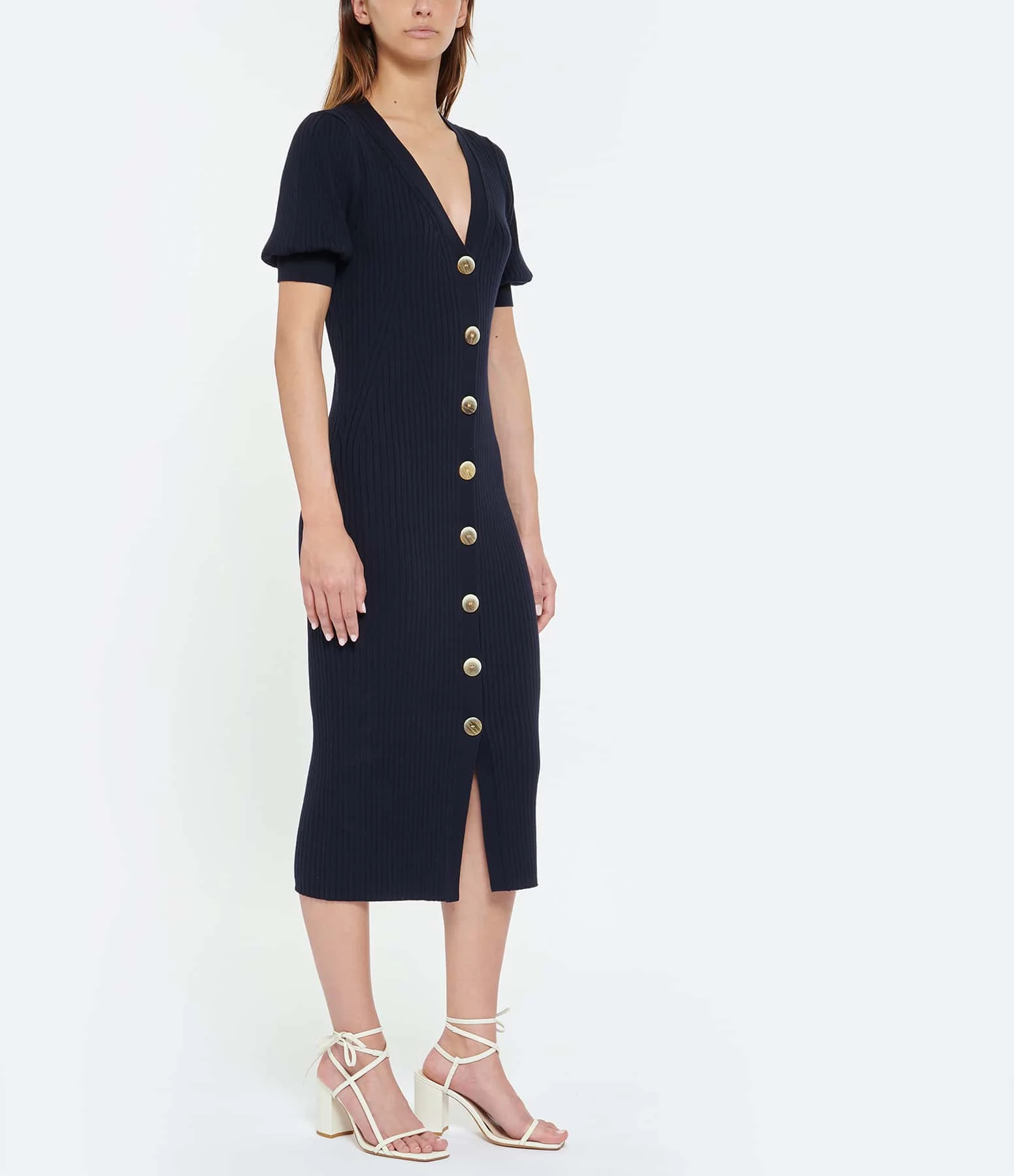 Tara Jarmon Robe Mi-Longue Raphaelle Coton Nocturne – Image 3