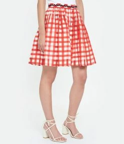 Tara Jarmon Jupe Courte Joilita Coton Rouge 10 Tara Jarmon Jupe Courte Joilita Coton Rouge -Boutique de vente ZIMMERMANN taraj look20230228 271