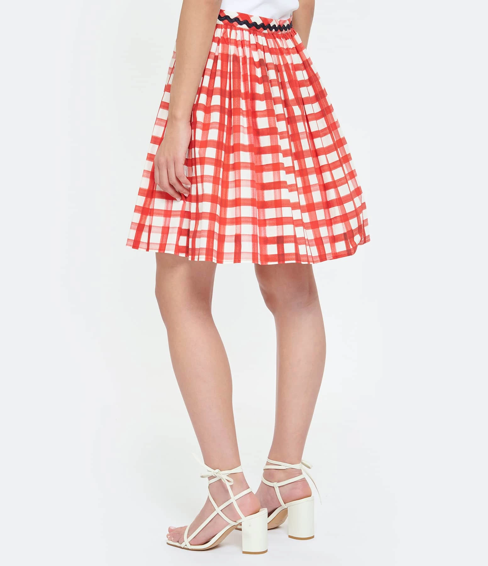 Tara Jarmon Jupe Courte Joilita Coton Rouge 7 Tara Jarmon Jupe Courte Joilita Coton Rouge – Image 5