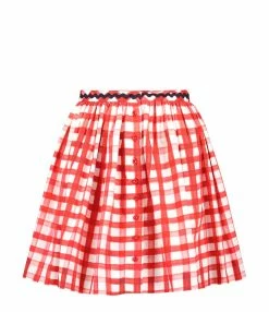 Tara Jarmon Jupe Courte Joilita Coton Rouge