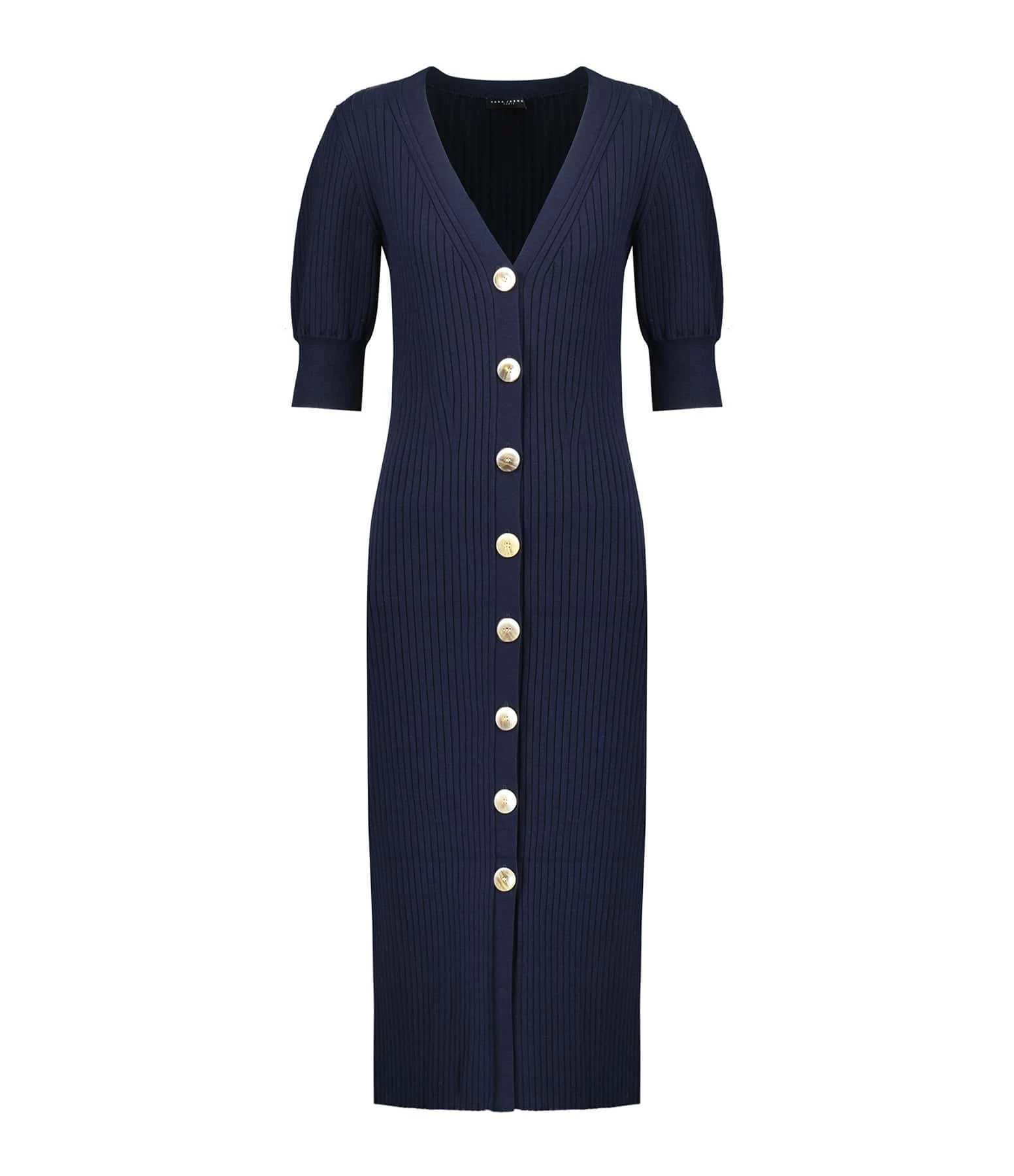 Tara Jarmon Robe Mi-Longue Raphaelle Coton Nocturne