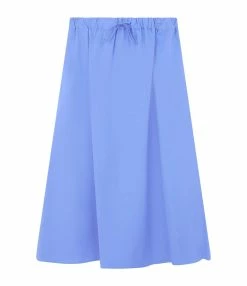 LOULOU STUDIO Jupe Midi Teli Coton Bleu