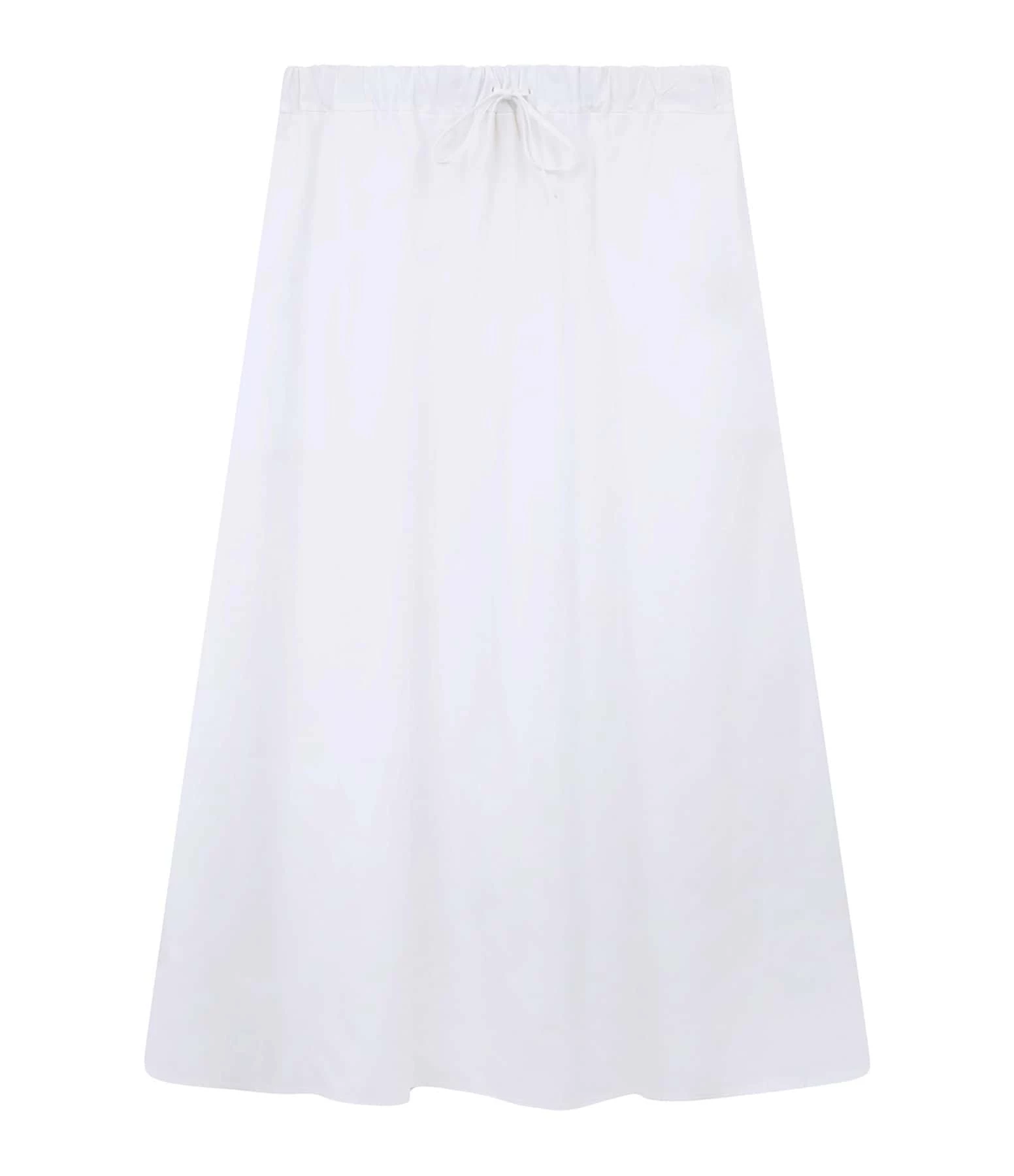 LOULOU STUDIO Jupe Midi Teli Coton Blanc