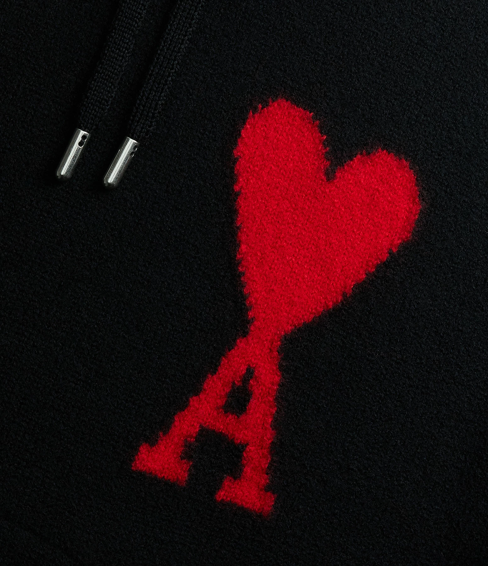 AMI Paris Pull Hoodie Unisexe Ami De Cœur Laine Noir Rouge 4 AMI Paris Pull Hoodie Unisexe Ami De Cœur Laine Noir Rouge – Image 2