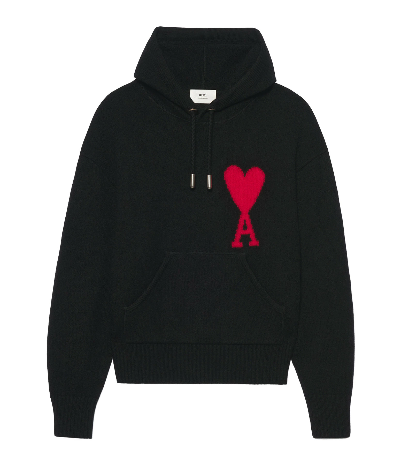 AMI Paris Pull Hoodie Unisexe Ami De Cœur Laine Noir Rouge 3 AMI Paris Pull Hoodie Unisexe Ami De Cœur Laine Noir Rouge