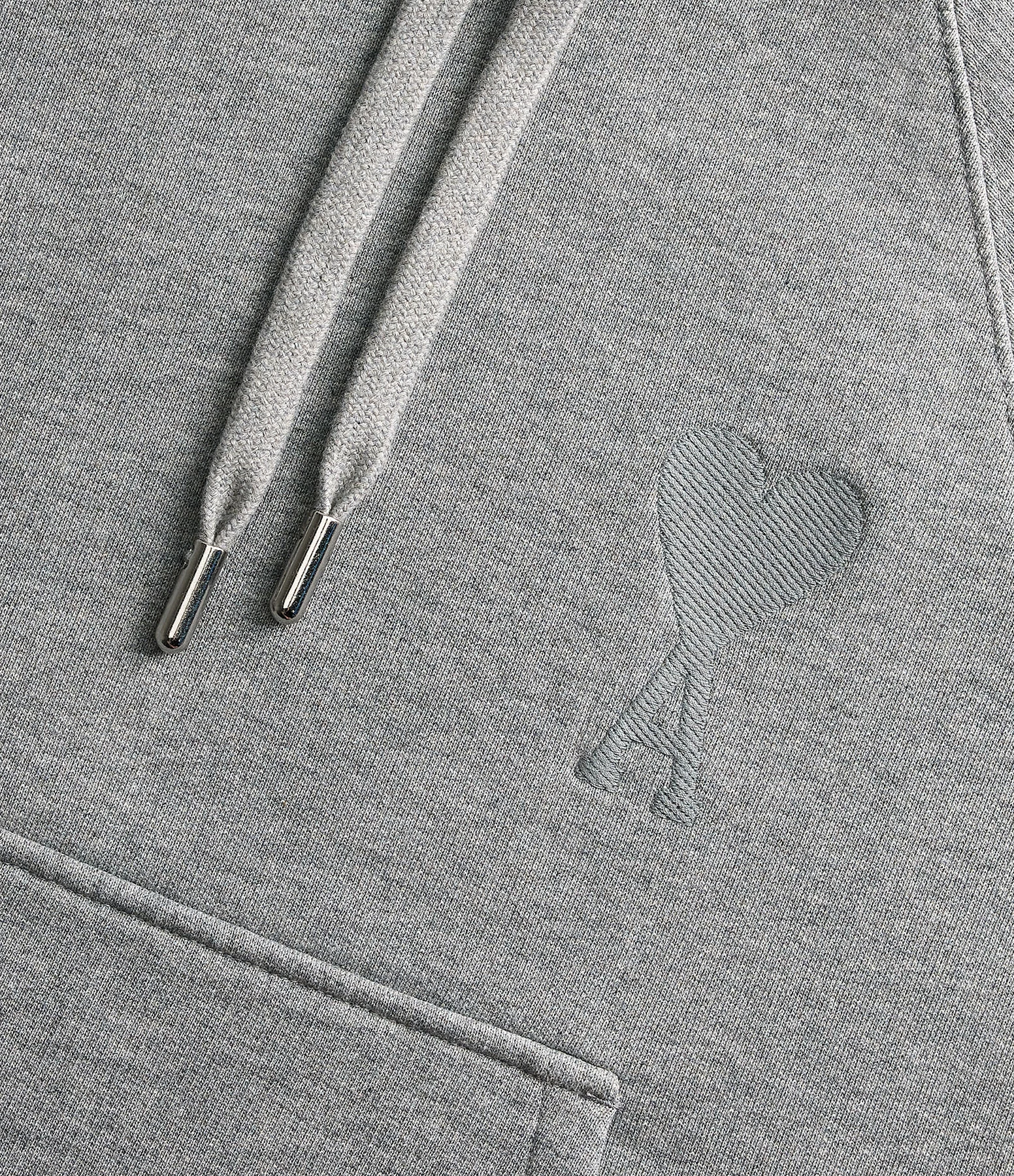AMI Paris Sweatshirt Hoodie Unisexe Ami De Cœur Coton Bio Gris Chiné 4 AMI Paris Sweatshirt Hoodie Unisexe Ami De Cœur Coton Bio Gris Chiné – Image 2