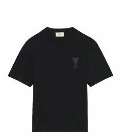 AMI Paris Tee-shirt Unisexe Ami De Cœur Coton Biologique Noir