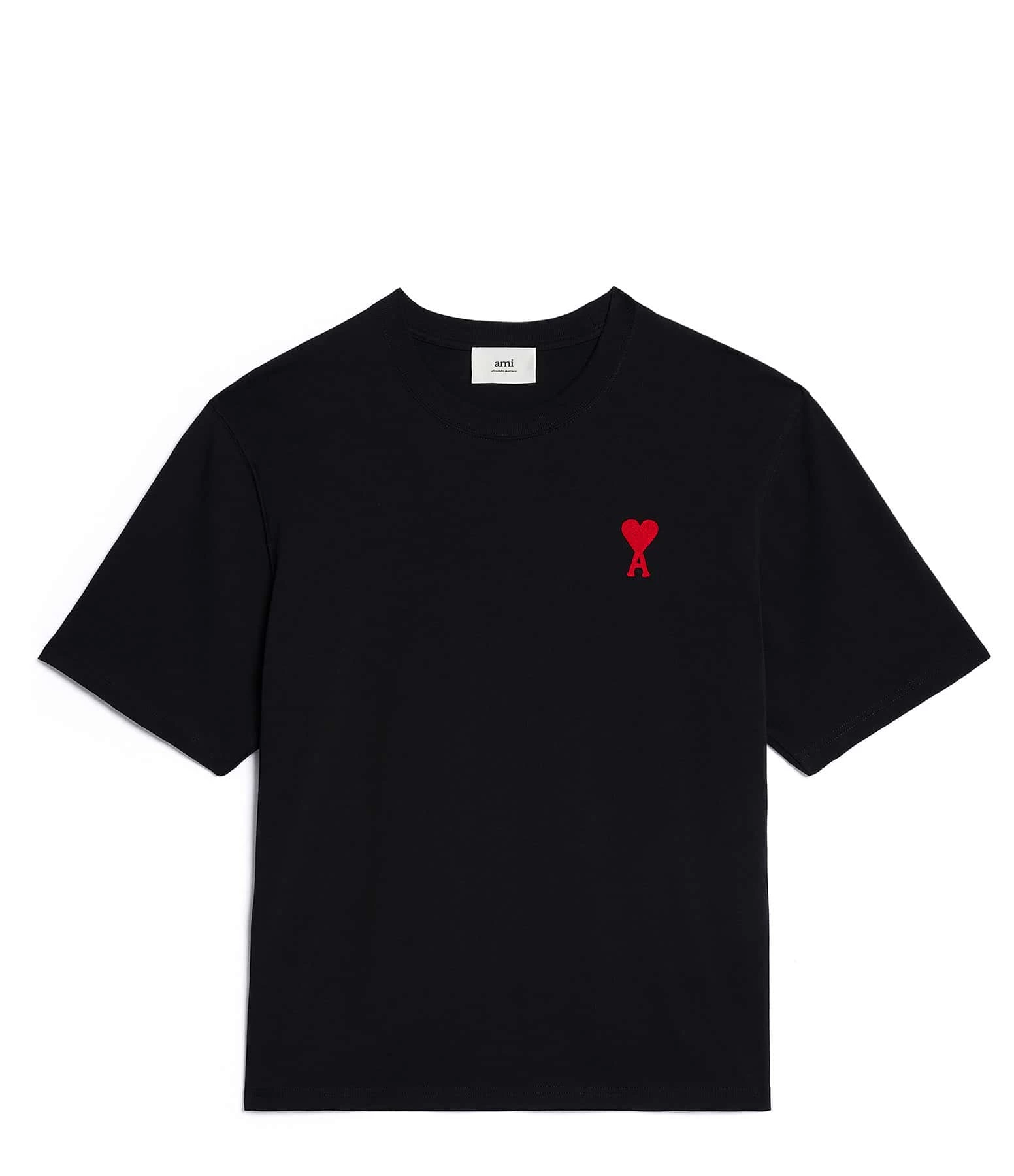 AMI Paris Tee-shirt Unisexe Ami De Cœur Coton Biologique Noir Rouge 3 AMI Paris Tee-shirt Unisexe Ami De Cœur Coton Biologique Noir Rouge