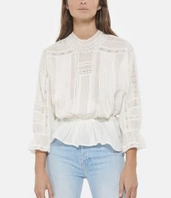 Vanessa Bruno Blouse Viva Coton Blanc 9 Vanessa Bruno Blouse Viva Coton Blanc -Boutique de vente ZIMMERMANN vbrun look20220712 258