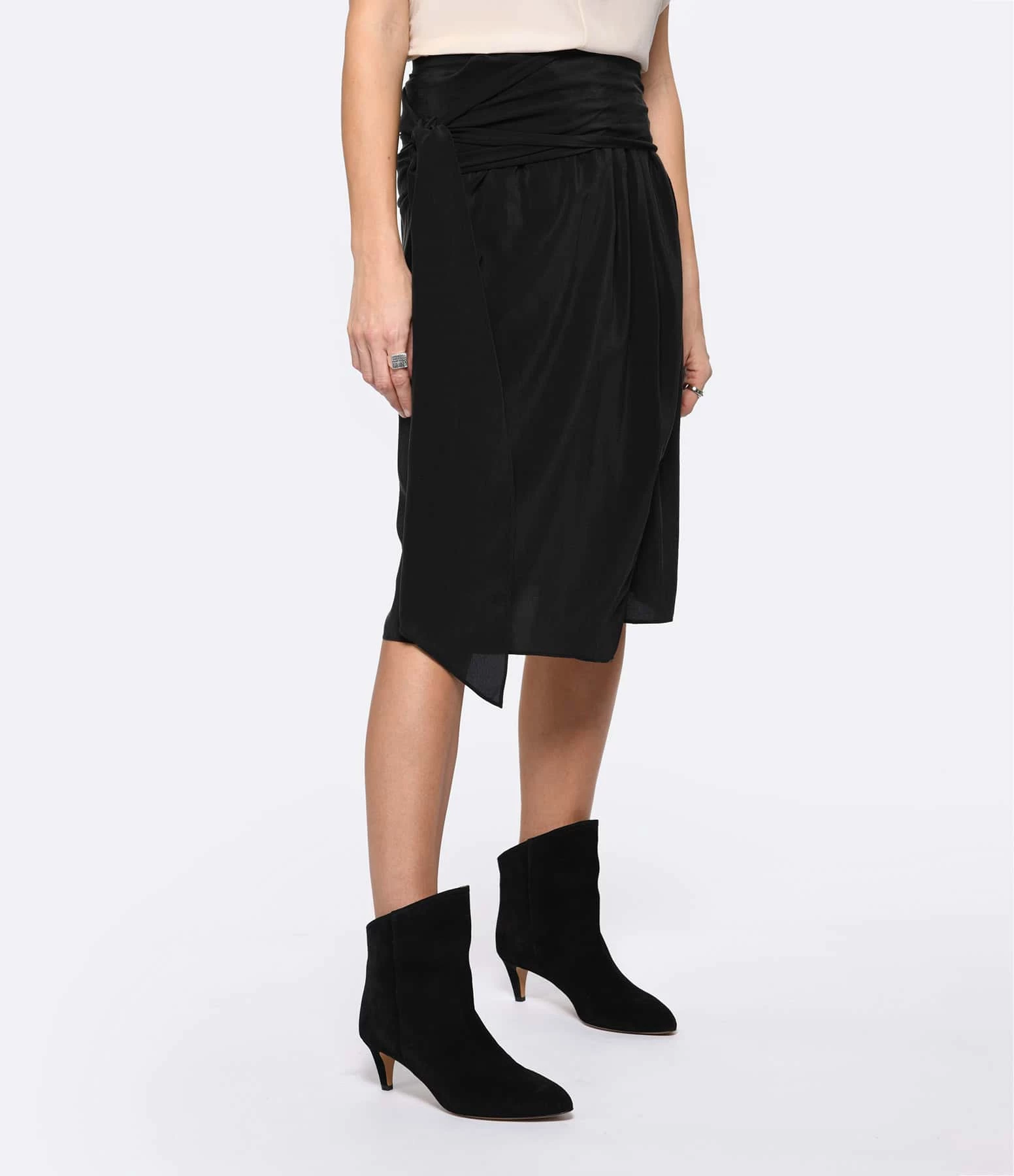 Vanessa Bruno Jupe Midi Aruba Soie Noir – Image 4