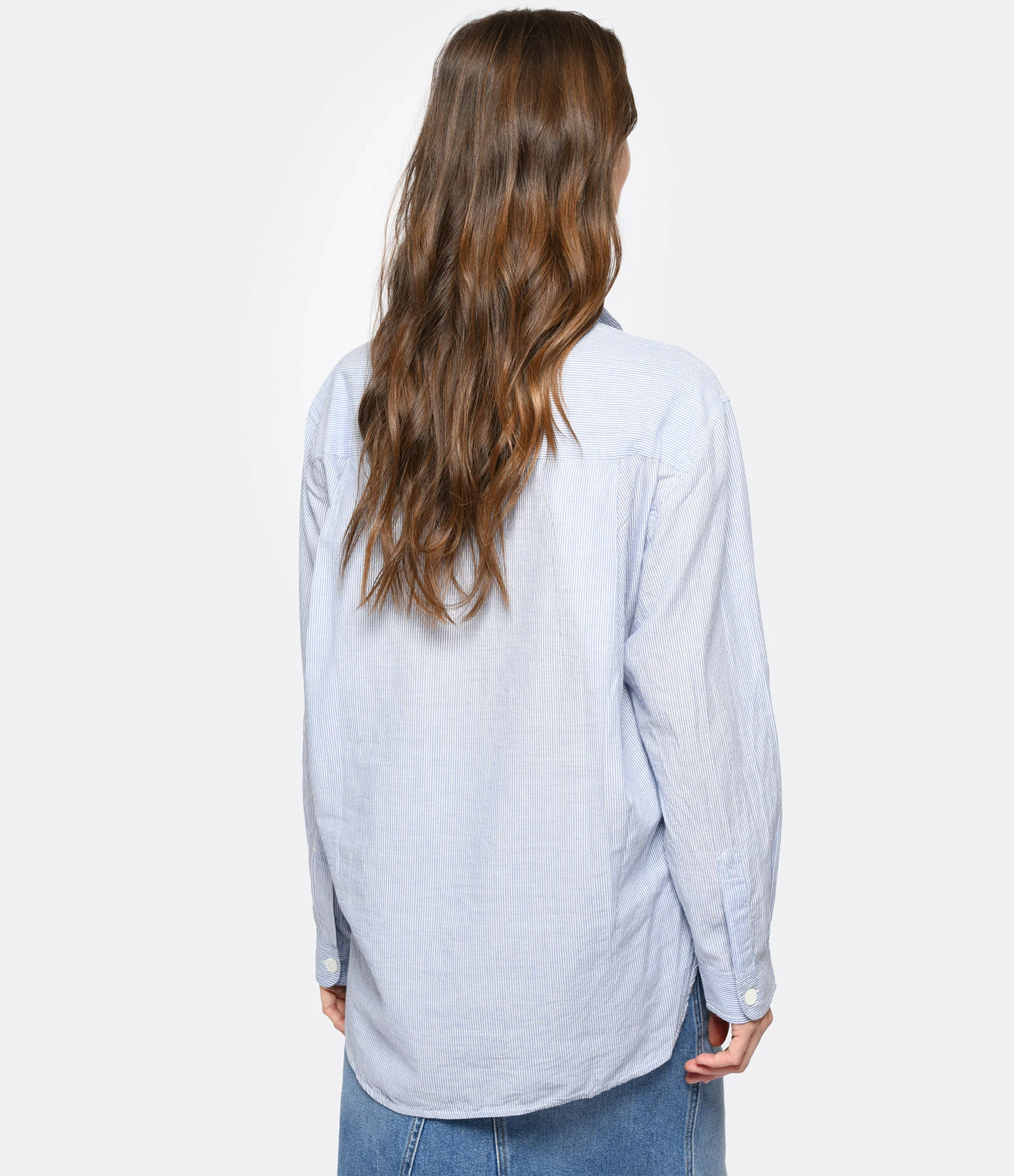 Vanessa Bruno Chemise Lidiane Coton Blanc Bleu – Image 5