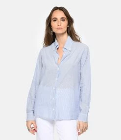 Vanessa Bruno Chemise Druyat Blanc Bleu 9 Vanessa Bruno Chemise Druyat Blanc Bleu -Boutique de vente ZIMMERMANN vbrun look20221207 414