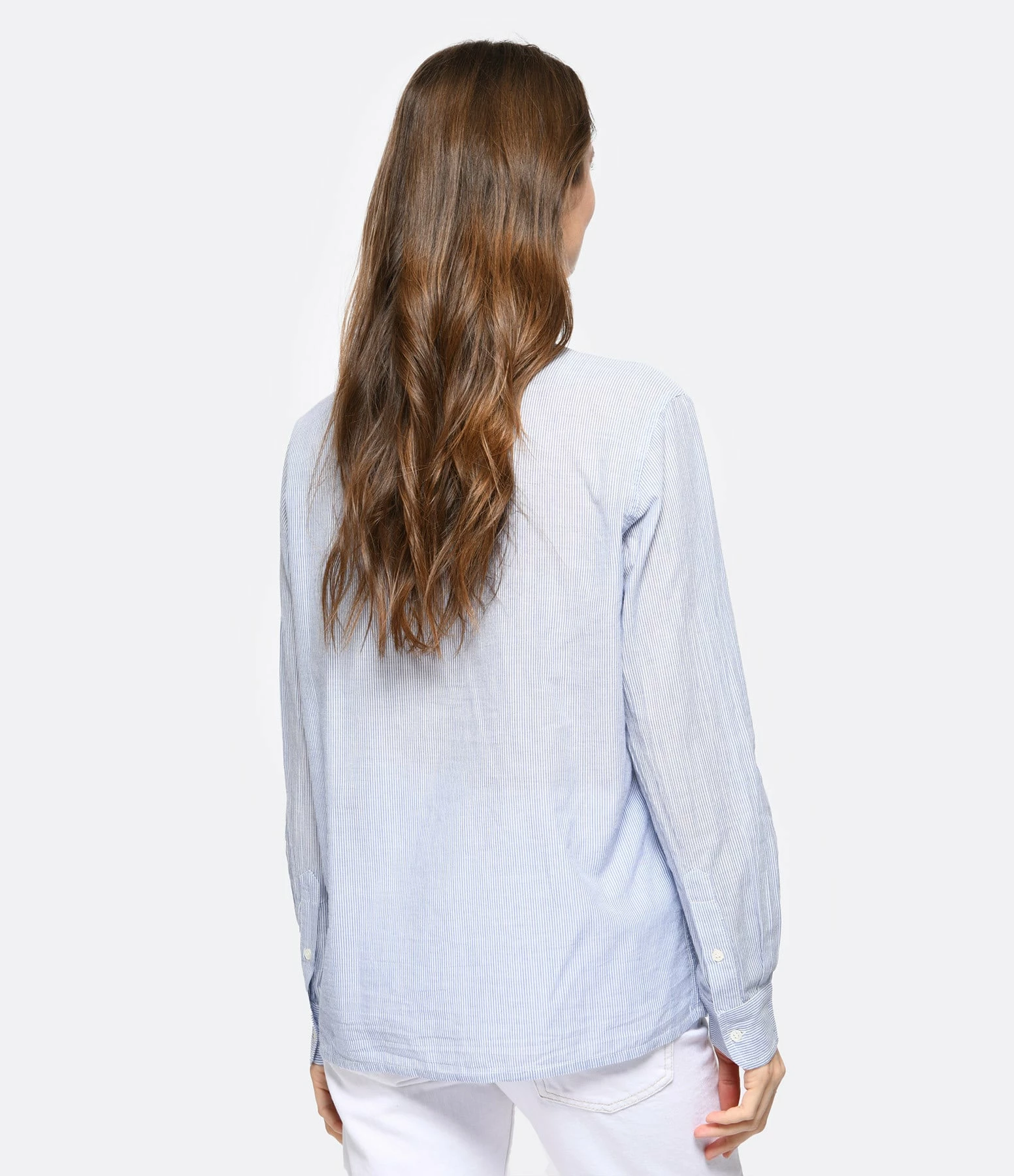 Vanessa Bruno Chemise Druyat Blanc Bleu 7 Vanessa Bruno Chemise Druyat Blanc Bleu – Image 5