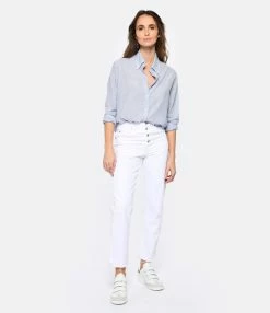 Vanessa Bruno Chemise Druyat Blanc Bleu 10 Vanessa Bruno Chemise Druyat Blanc Bleu -Boutique de vente ZIMMERMANN vbrun look20221207 417