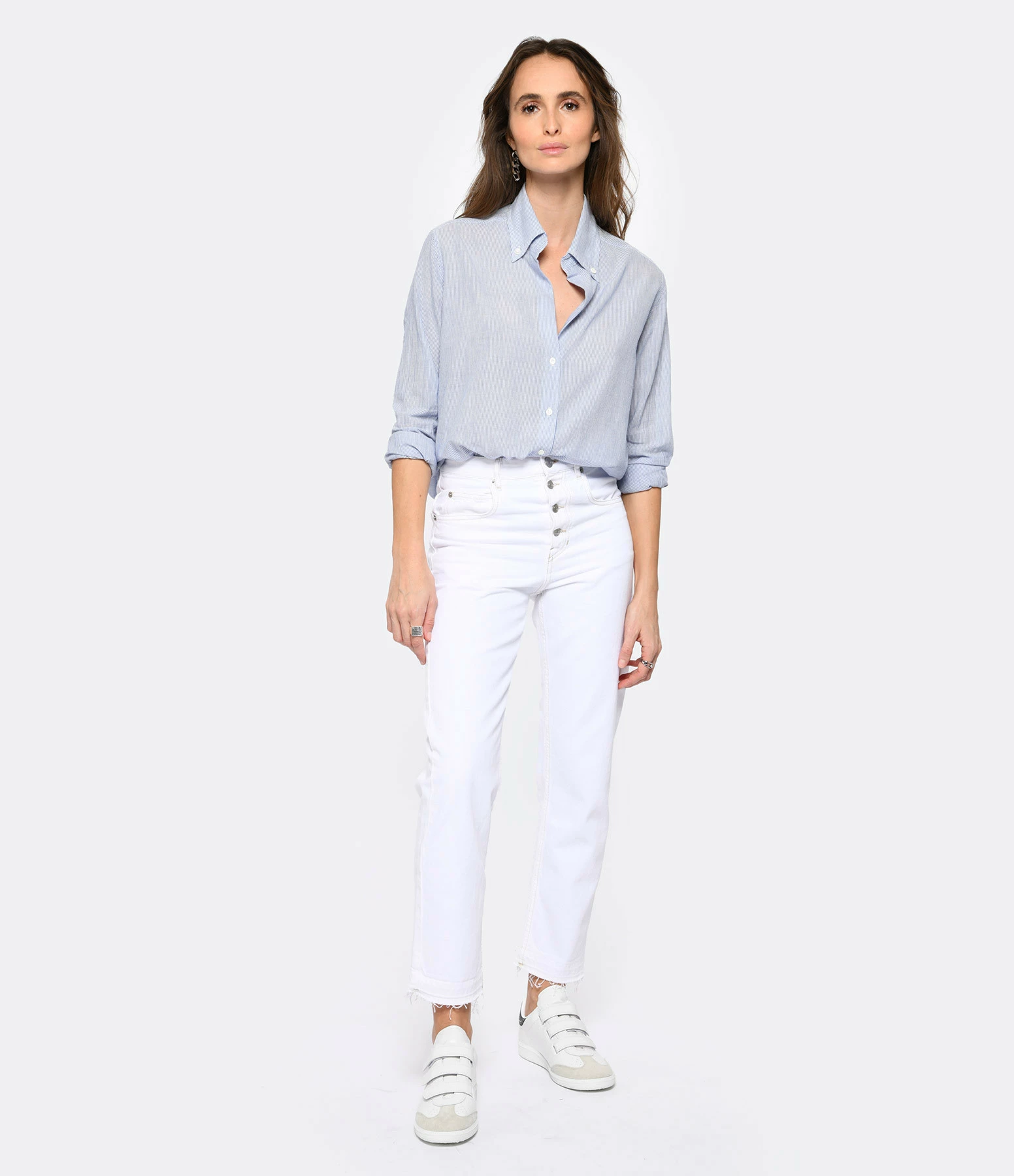 Vanessa Bruno Chemise Druyat Blanc Bleu 6 Vanessa Bruno Chemise Druyat Blanc Bleu – Image 4