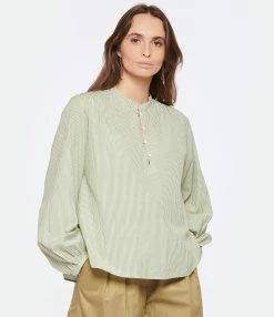 Vanessa Bruno Blouse Mederic Coton Vert D'Eau -Boutique de vente ZIMMERMANN vbrun look20230104 59