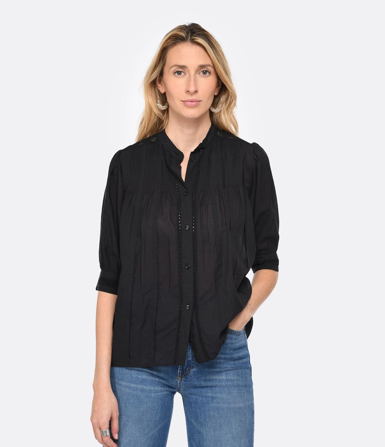 Vanessa Bruno Blouse Arsene Coton Noir – Image 3