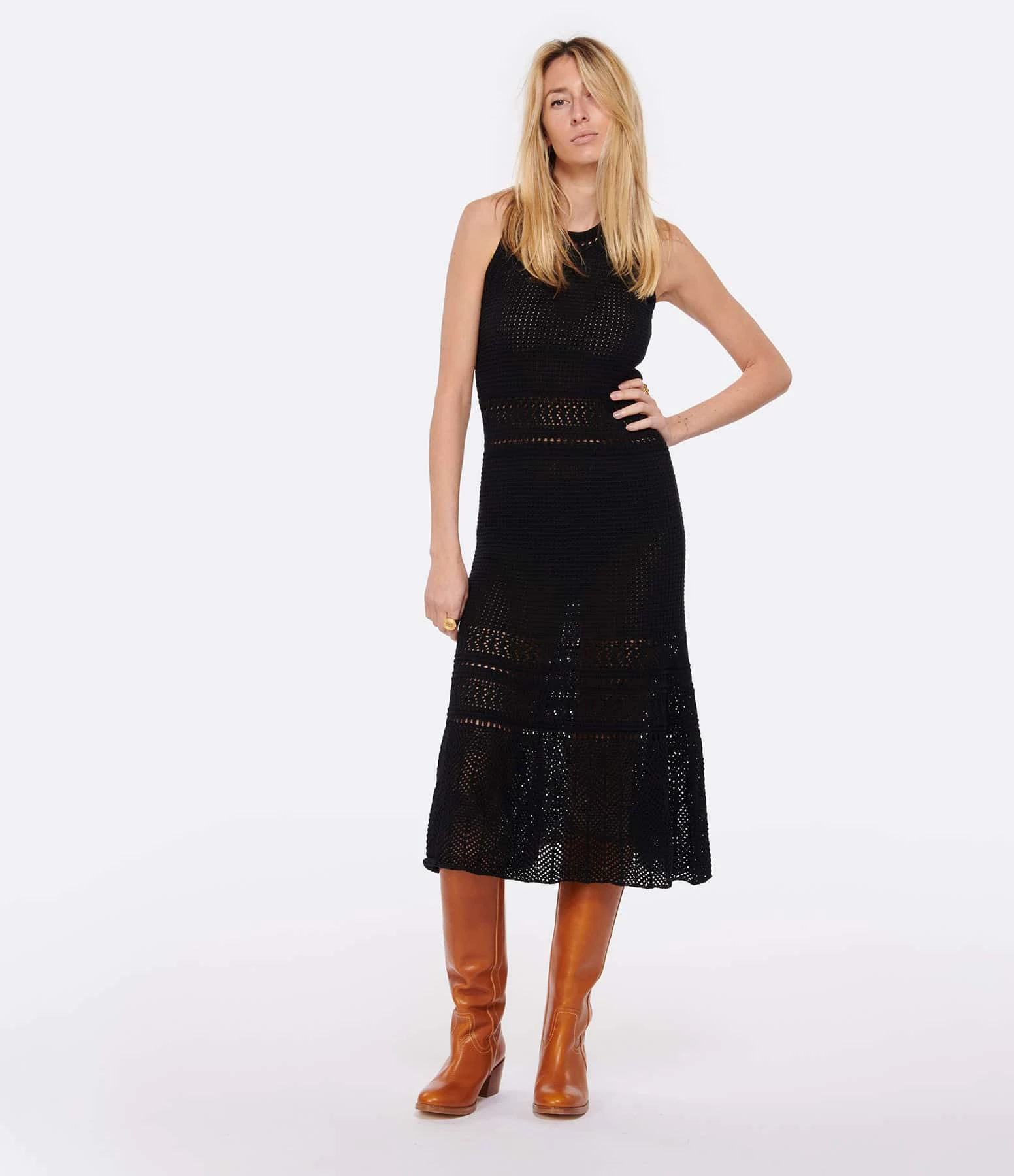 Vanessa Bruno Robe Taki Coton Noir – Image 3