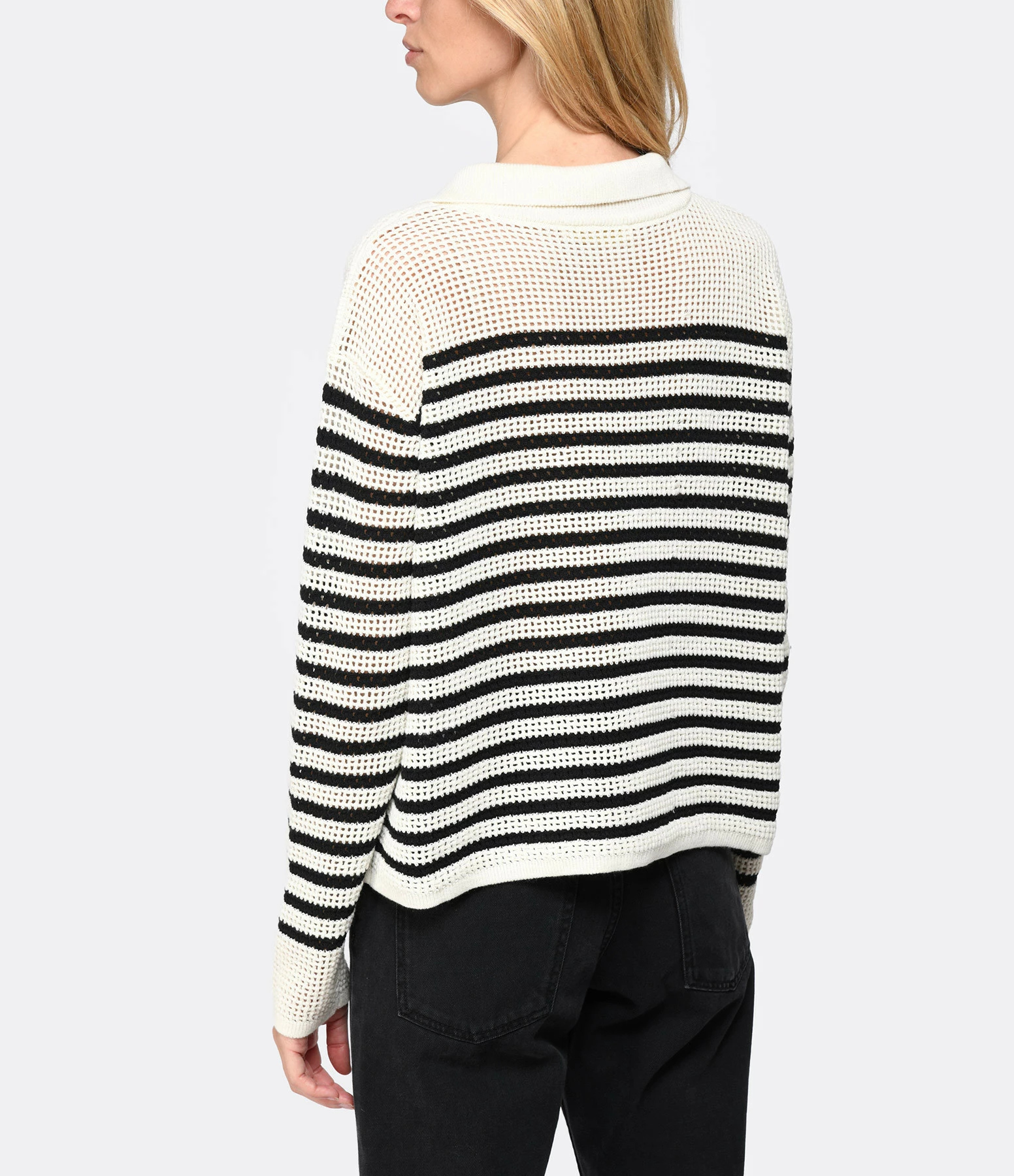 Vanessa Bruno Pull Angélique Coton Écru Noir – Image 4