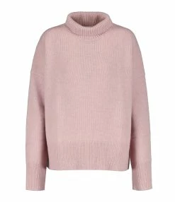 Vanessa Bruno Pull Col Roulé Malo Laine Rose Poudré