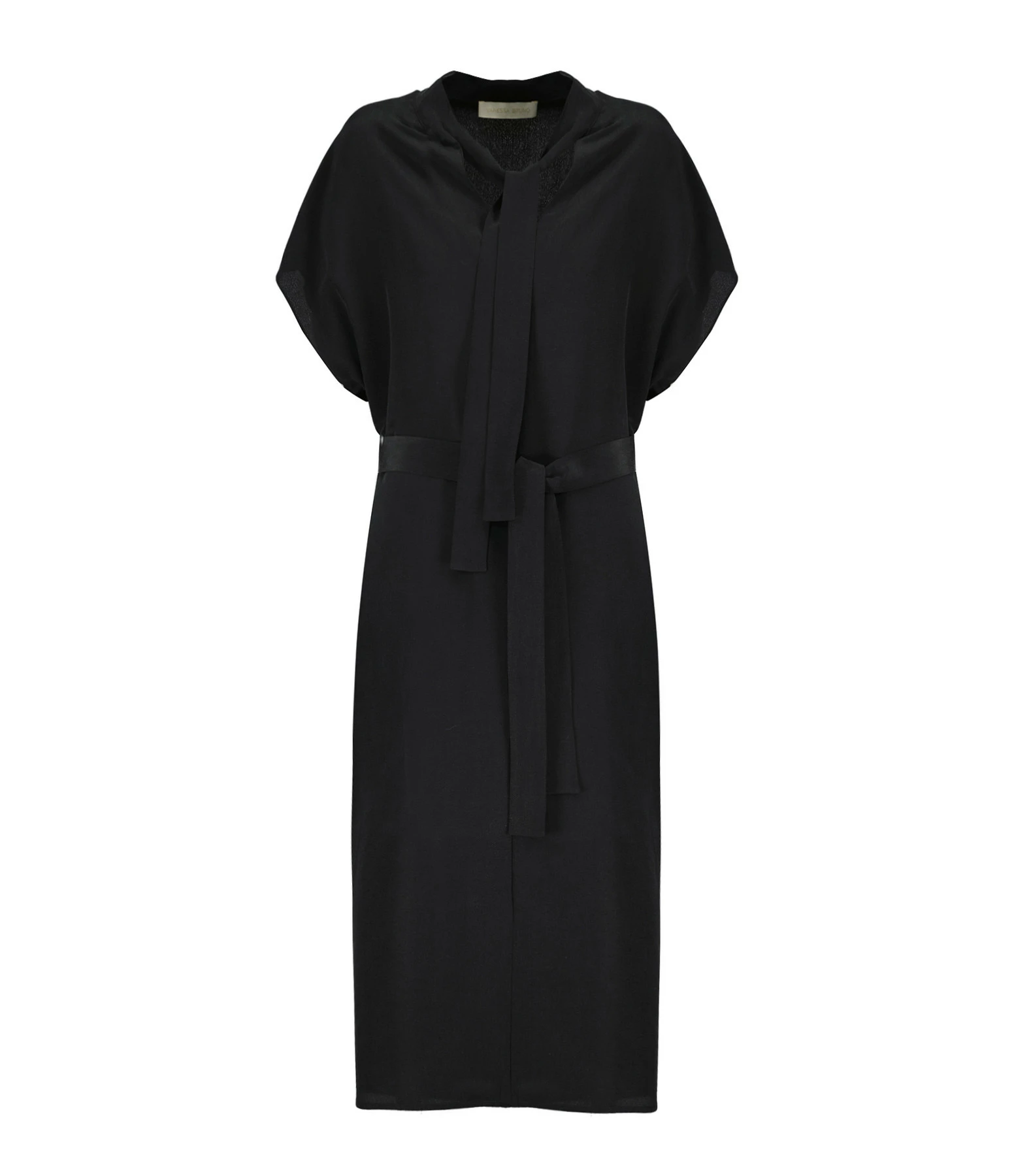 Vanessa Bruno Robe Midi Amarilla Soie Noir