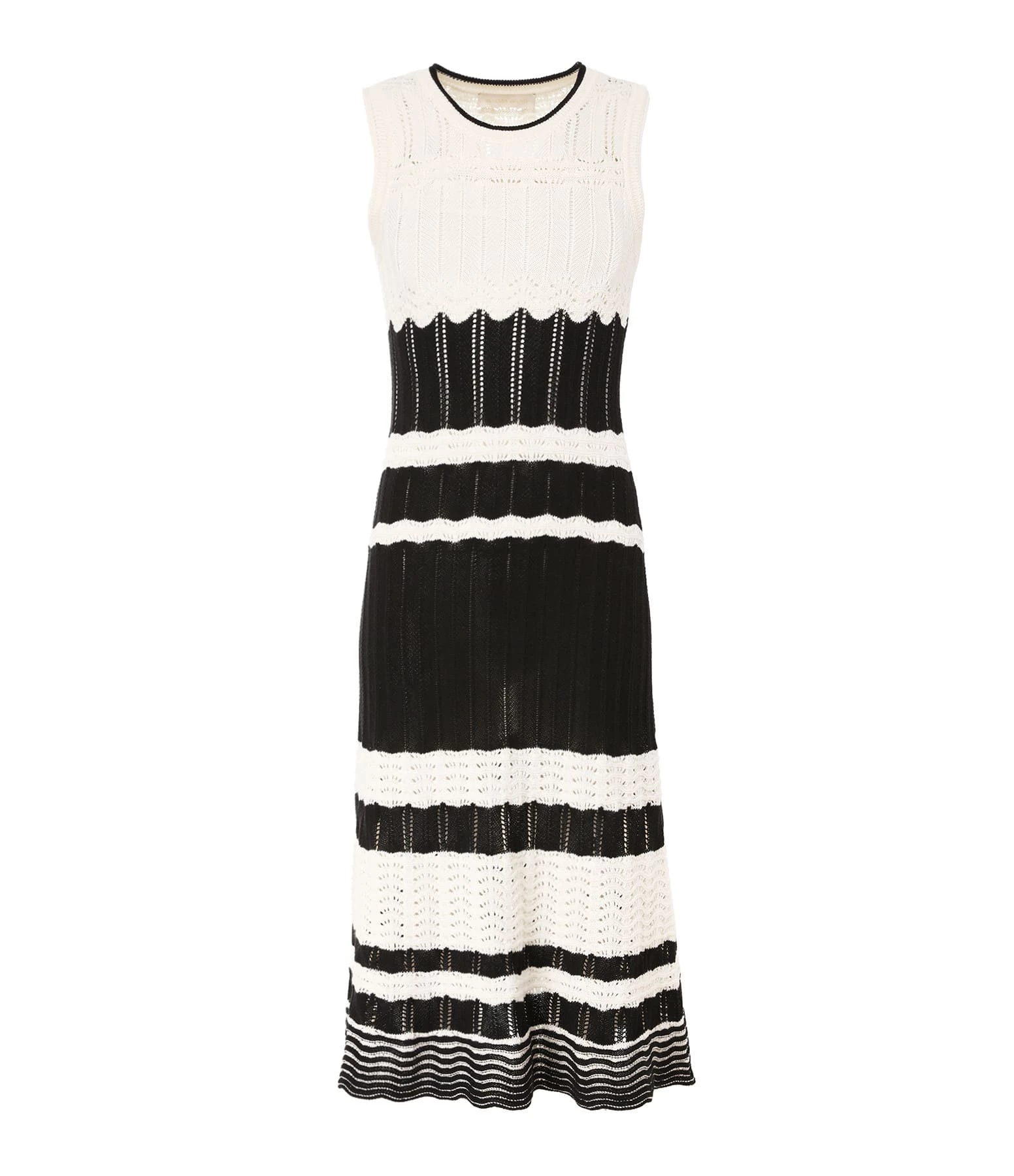Vanessa Bruno Robe Midi Aimée Maille Écru Noir