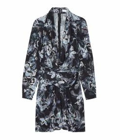 IRO Robe Camolla Imprimé Noir