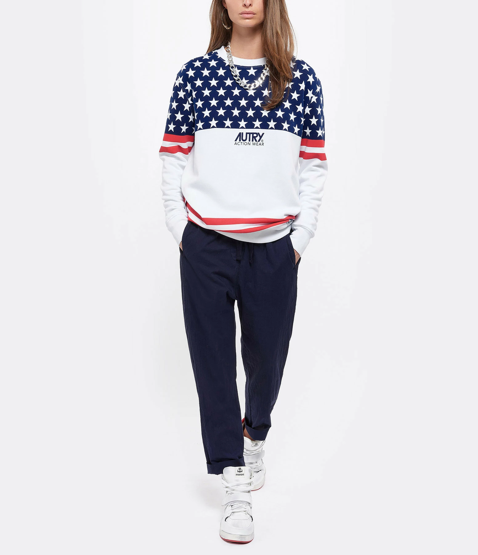 XIRENA Pantalon Fin Draper Coton Navy – Image 3