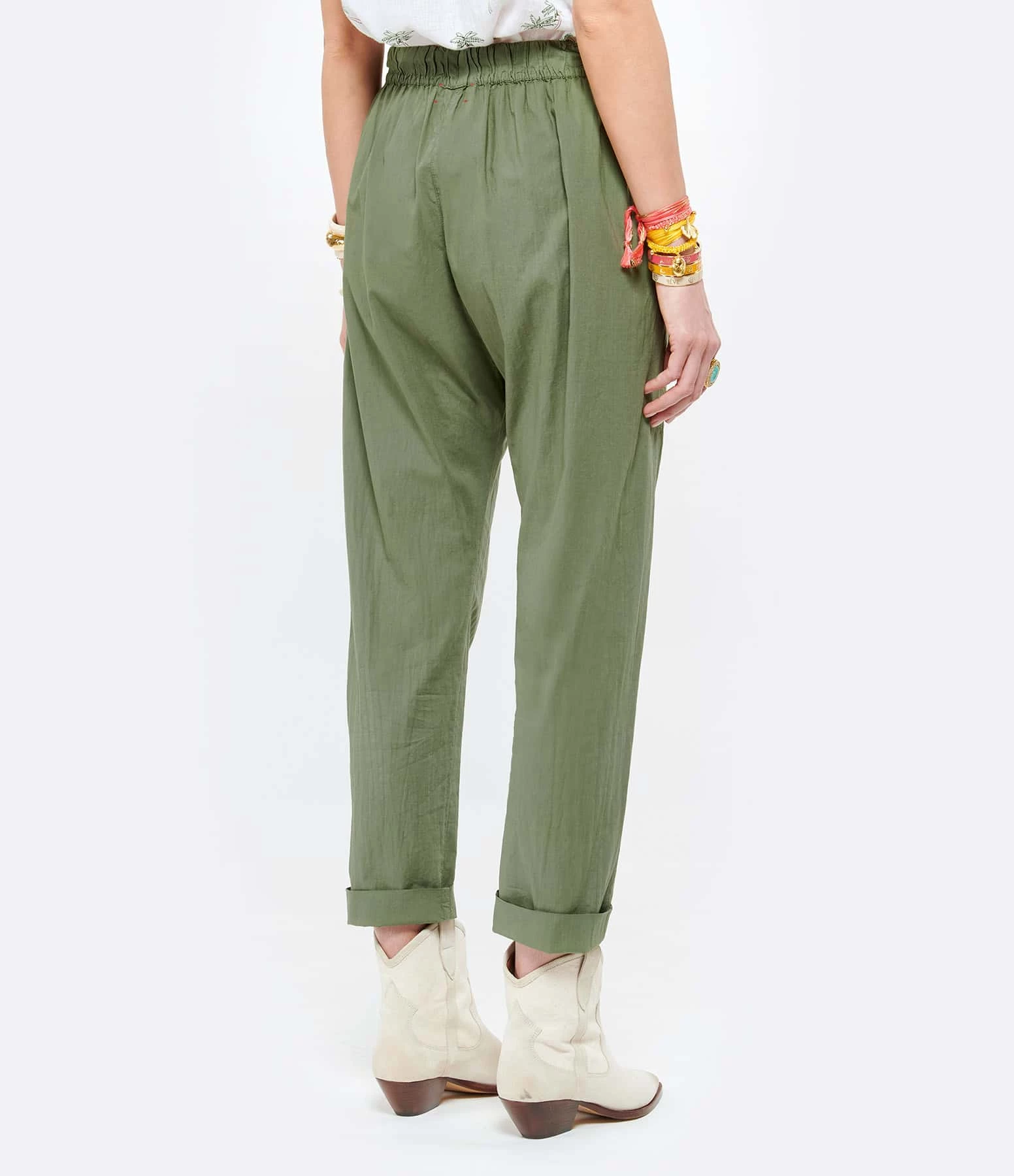 XIRENA Pantalon Fin Draper Coton Vert Olive – Image 5