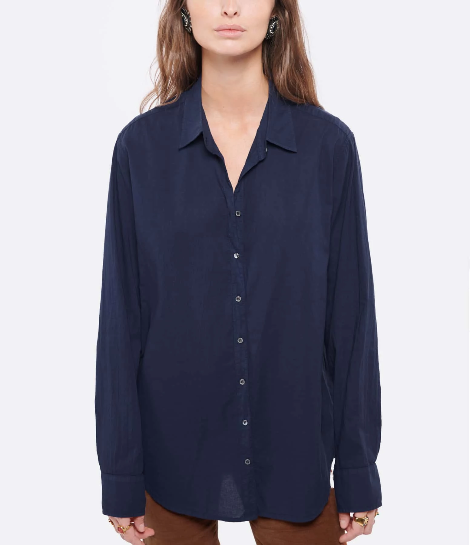 XIRENA Chemise Beau Coton Bleu Navy – Image 3
