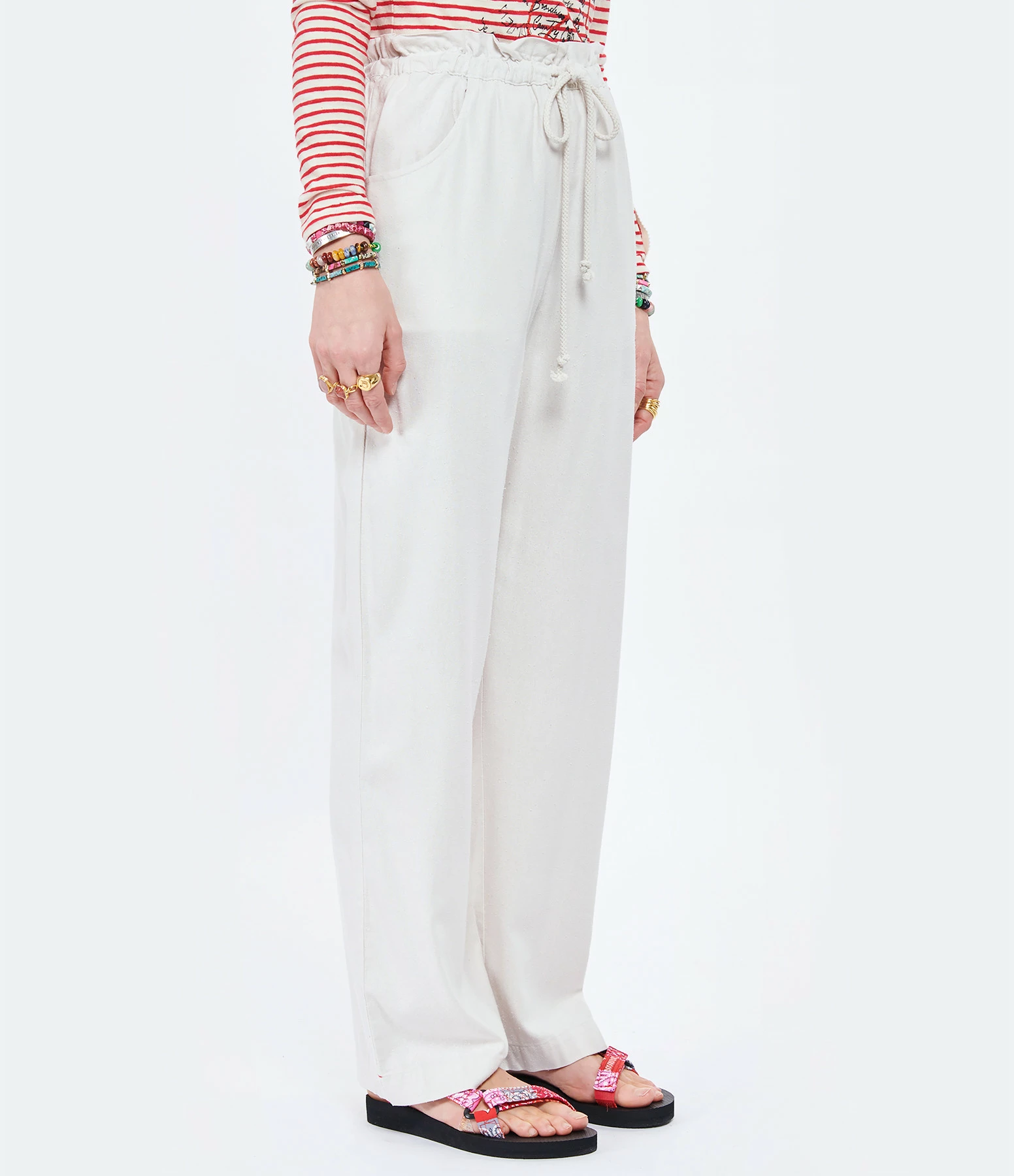 XIRENA Pantalon Talin Soie Ivoire – Image 4