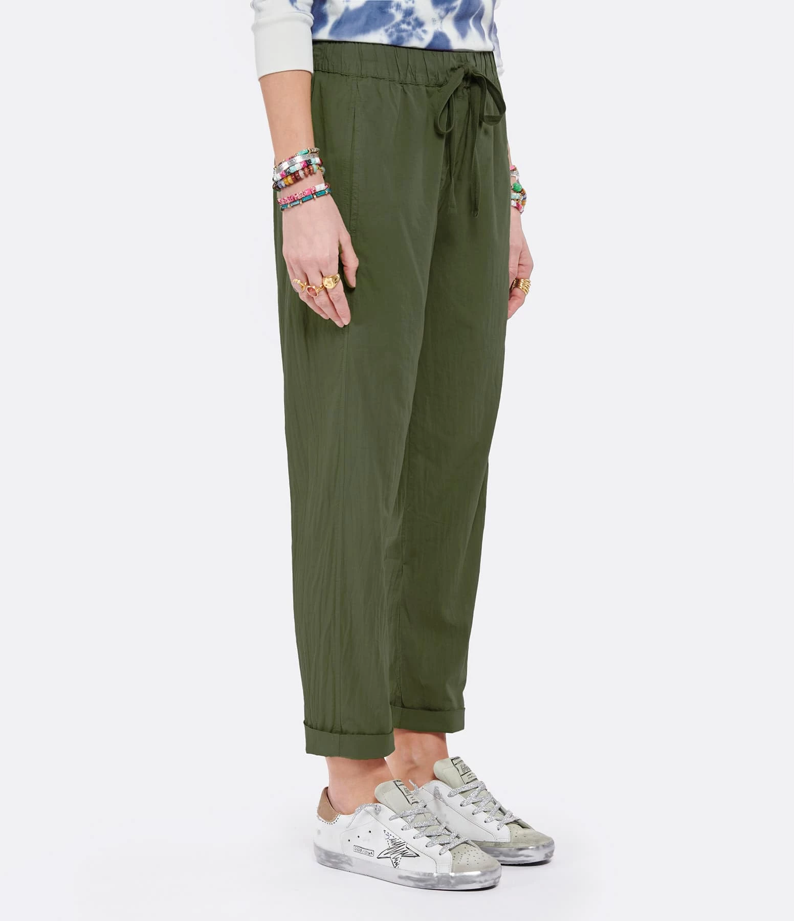 XIRENA Pantalon Fin Draper Coton Vert Aloe – Image 4