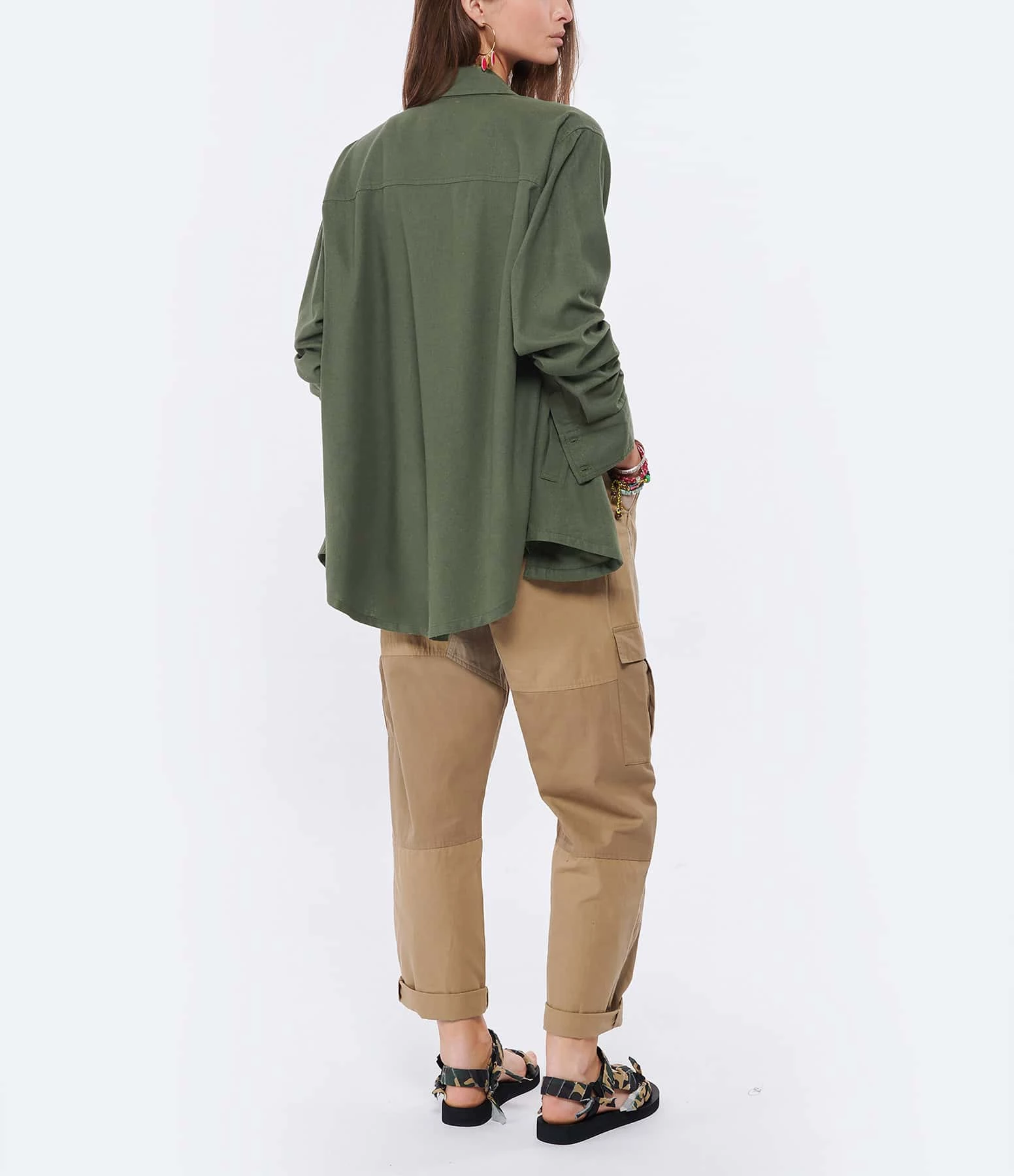 XIRENA Chemise Travis Soie Vert Olive – Image 5