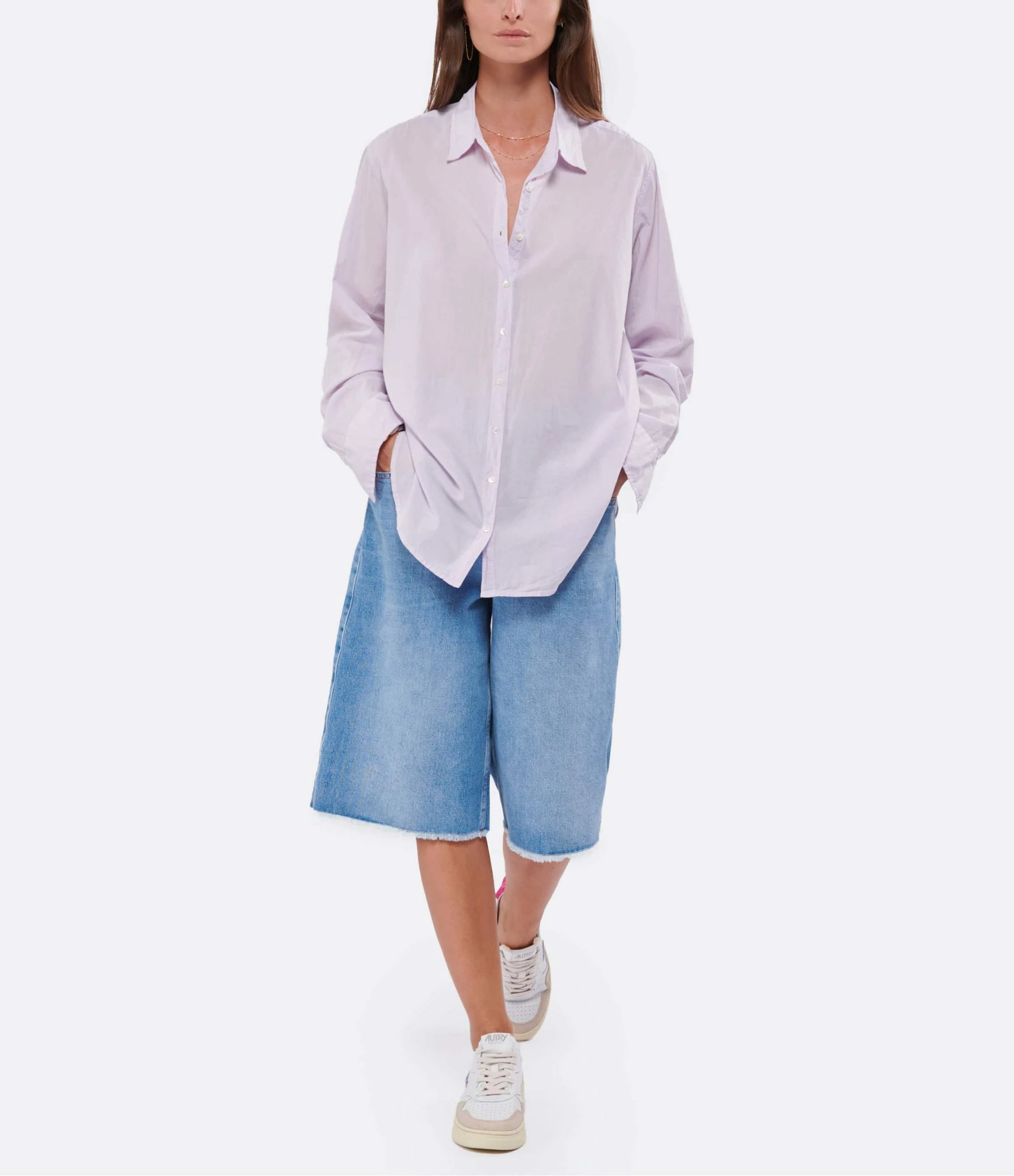 XIRENA Chemise Beau Coton Lilas – Image 4