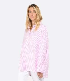 XIRENA Chemise Sydney Rayures Coton Rose 9 XIRENA Chemise Sydney Rayures Coton Rose -Boutique de vente ZIMMERMANN xiren look20230111 405