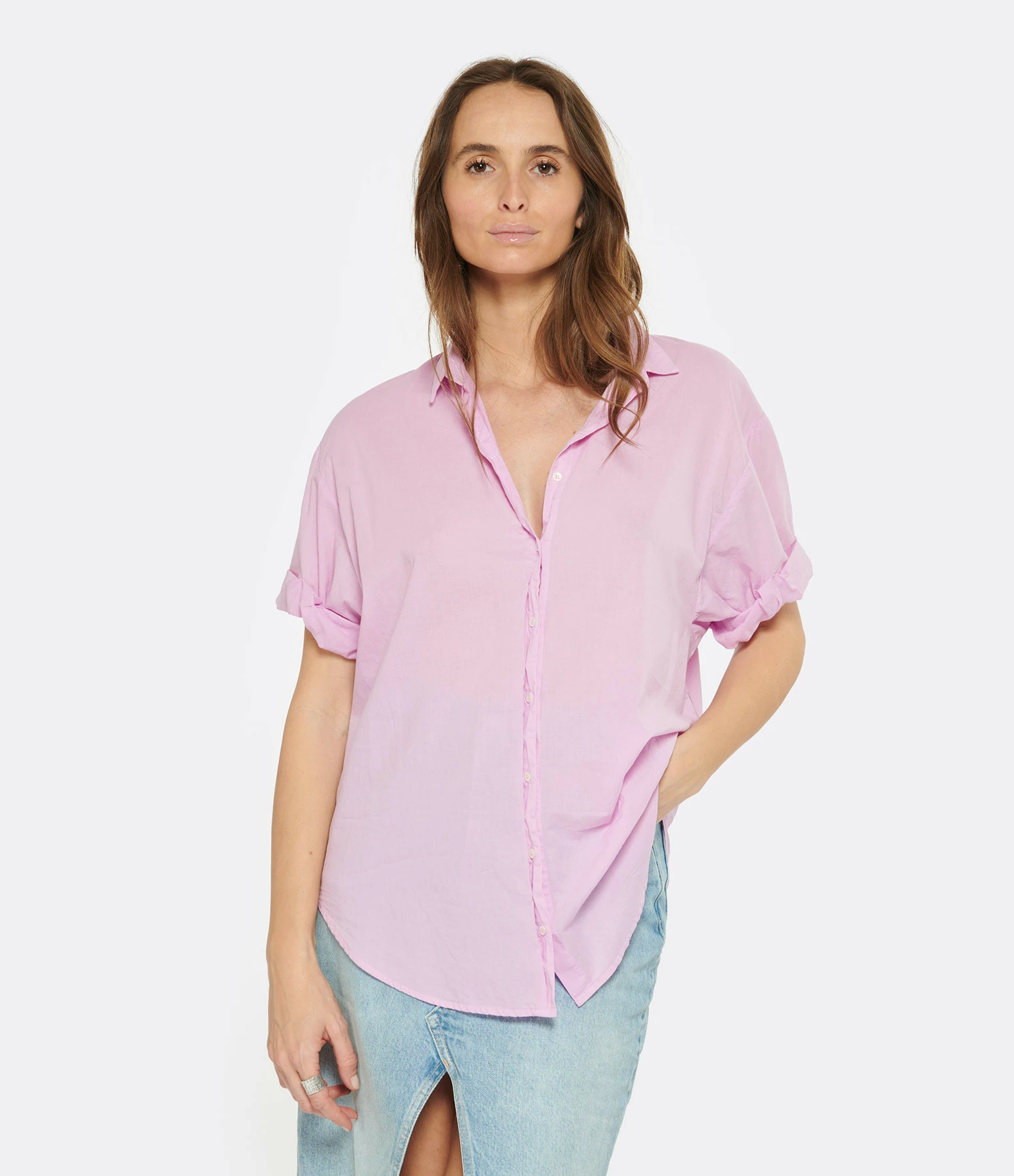 XIRENA Chemise Channing Coton Rose Lavande – Image 3