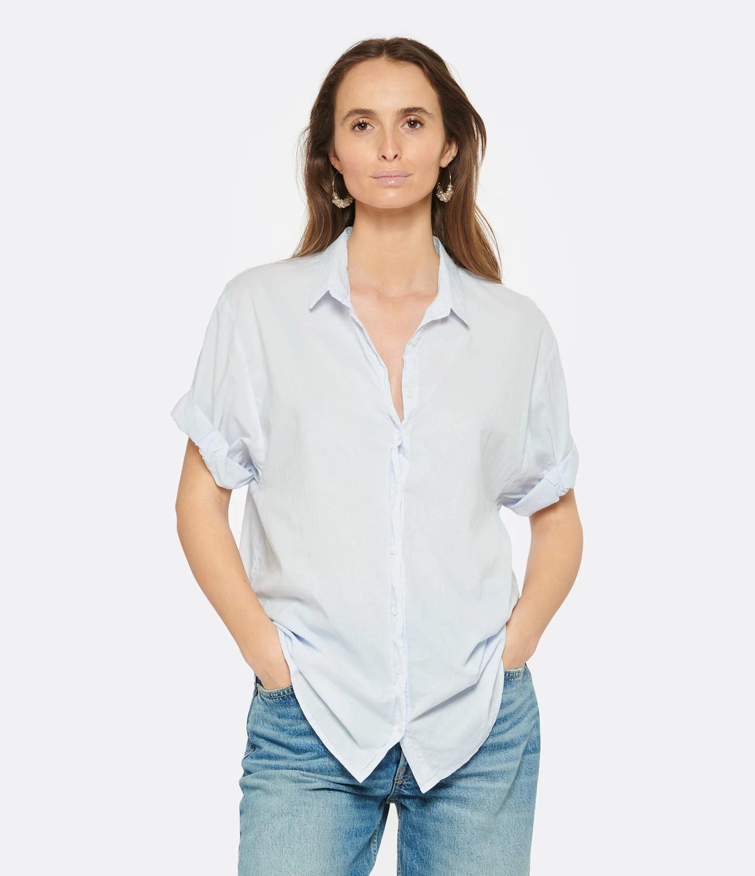 XIRENA Chemise Channing Coton Bleu Ciel – Image 3