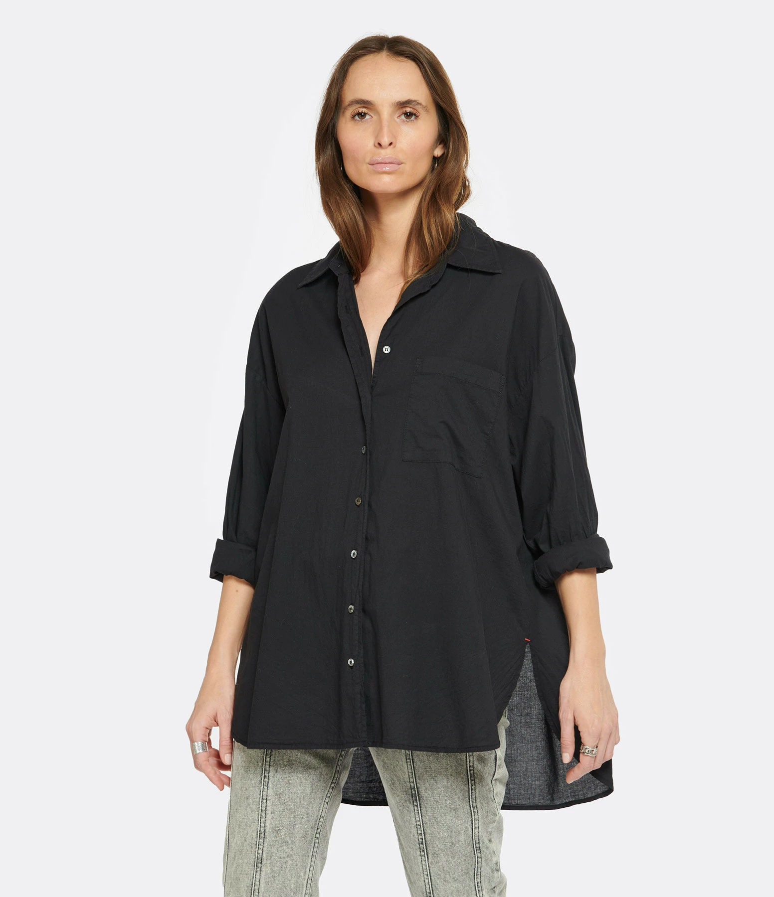 XIRENA Chemise Sydney Coton Noir – Image 3