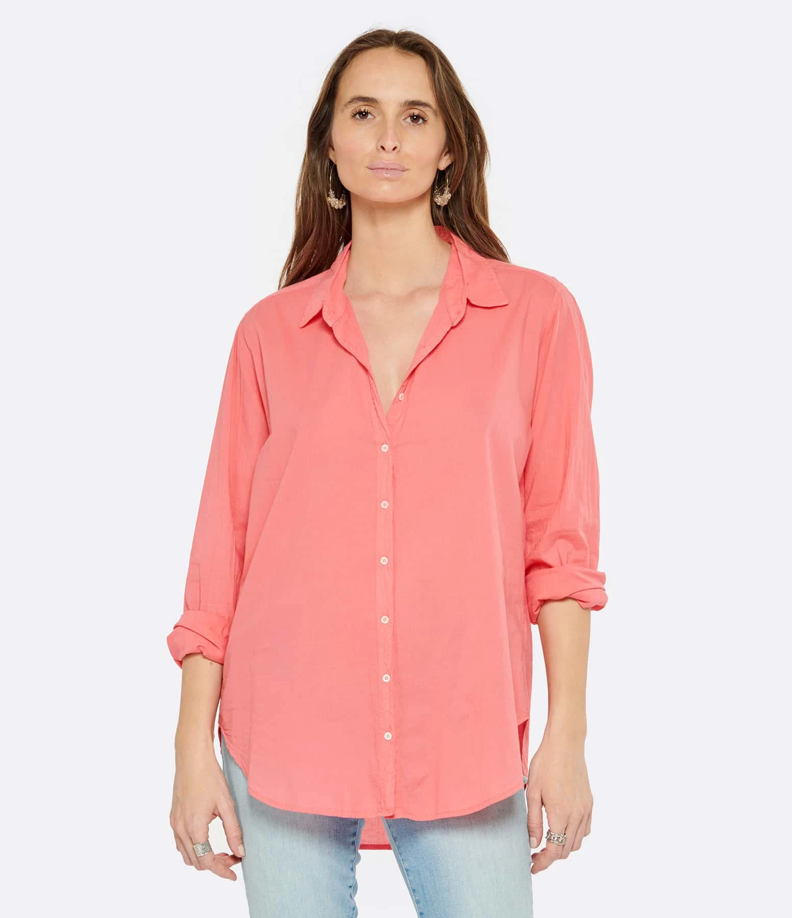 XIRENA Chemise Beau Coton Corail – Image 3