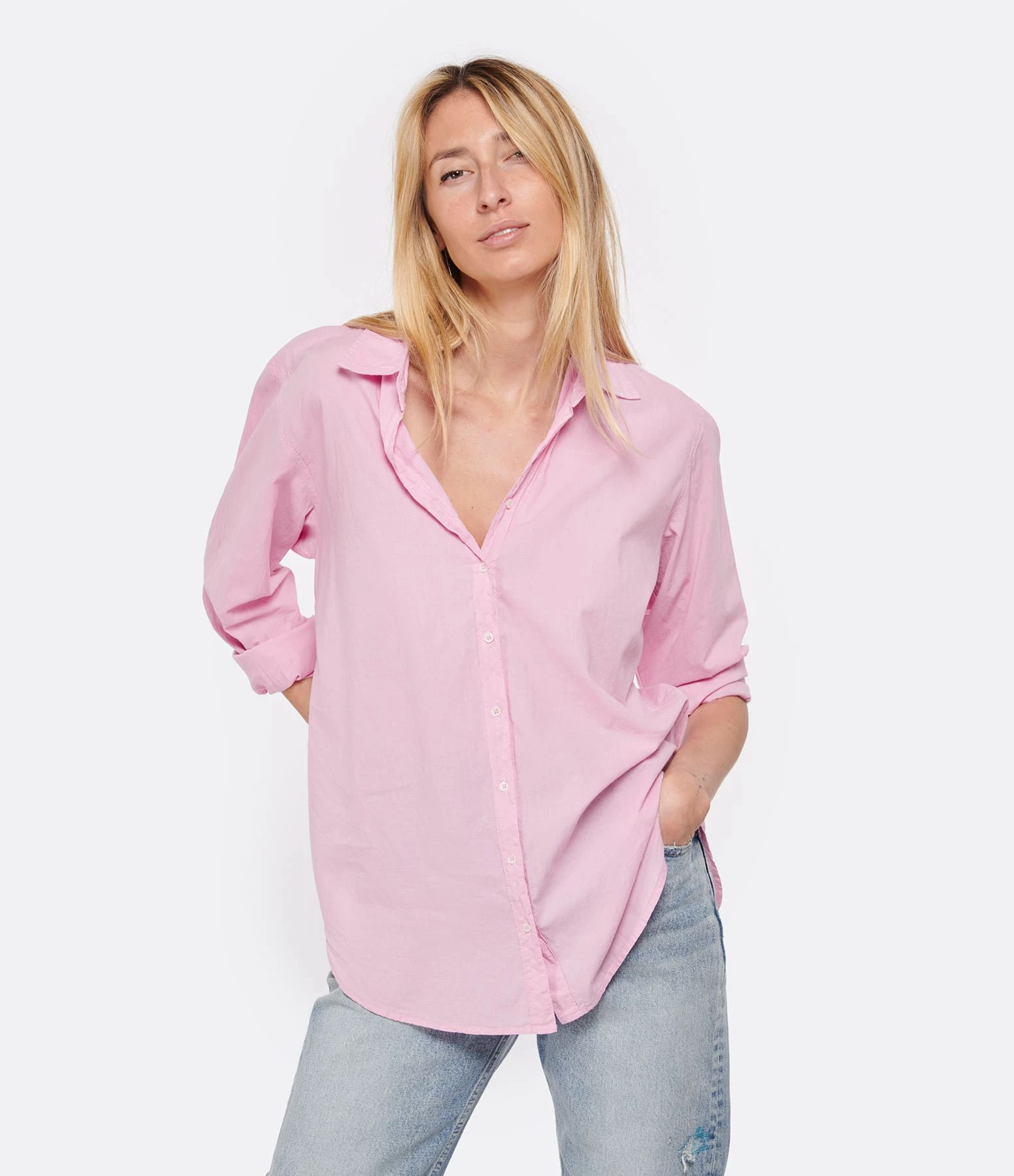 XIRENA Chemise Beau Coton Rose Lavande – Image 3