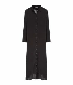 XIRENA Robe Longue Boden Coton Noir