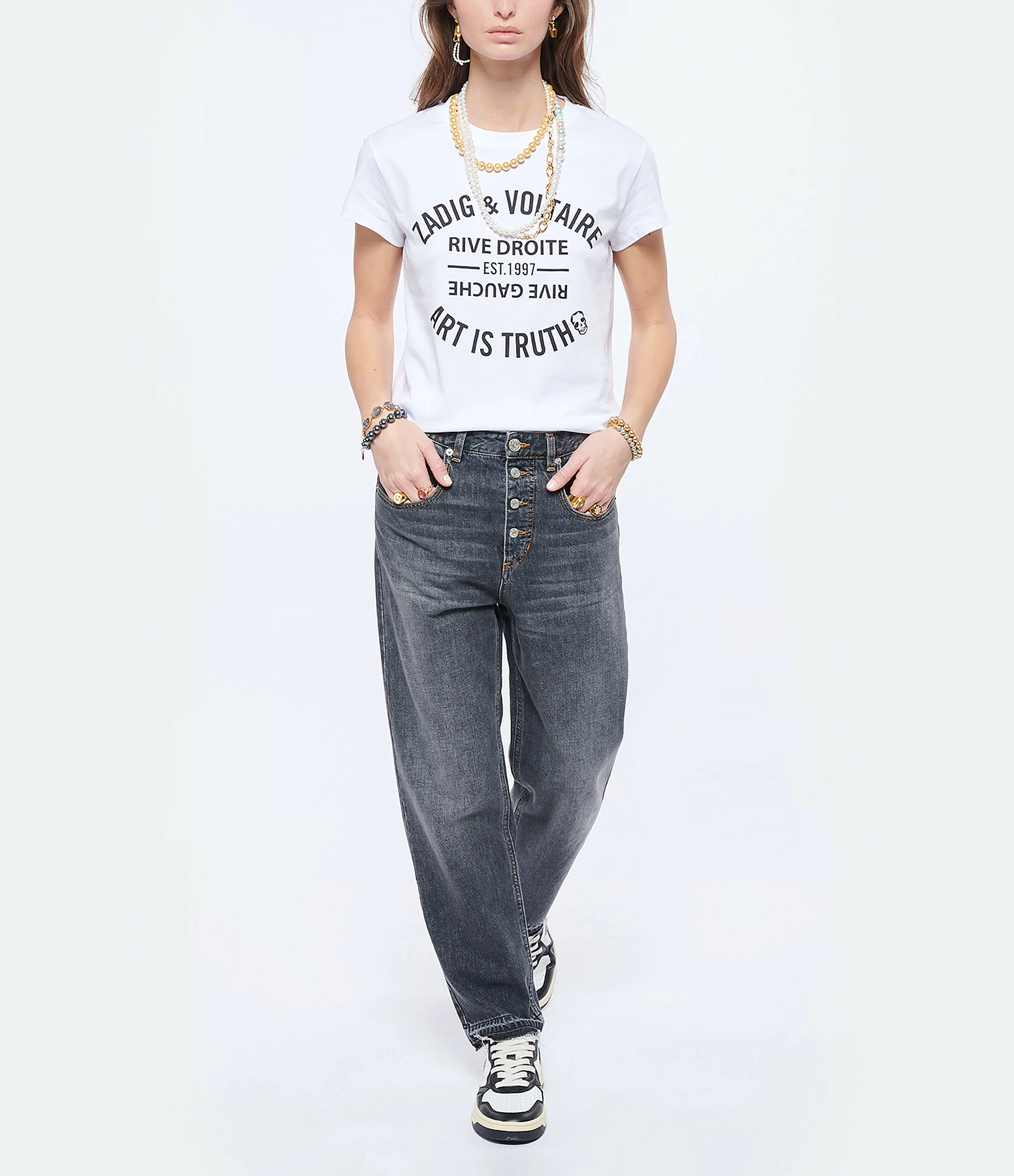 Zadig & Voltaire Tee-shirt Walk Blason Coton Blanc – Image 4