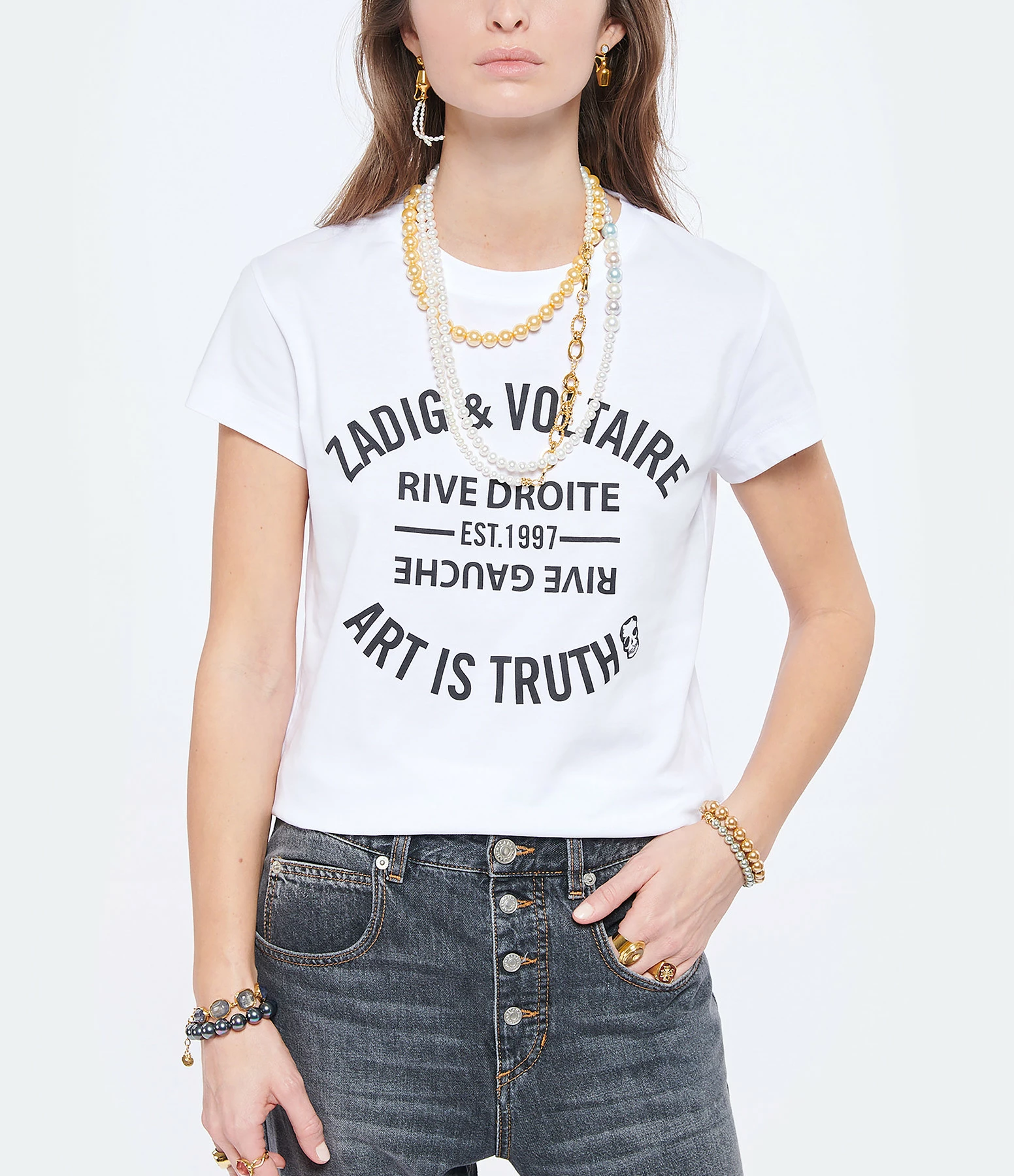 Zadig & Voltaire Tee-shirt Walk Blason Coton Blanc – Image 3