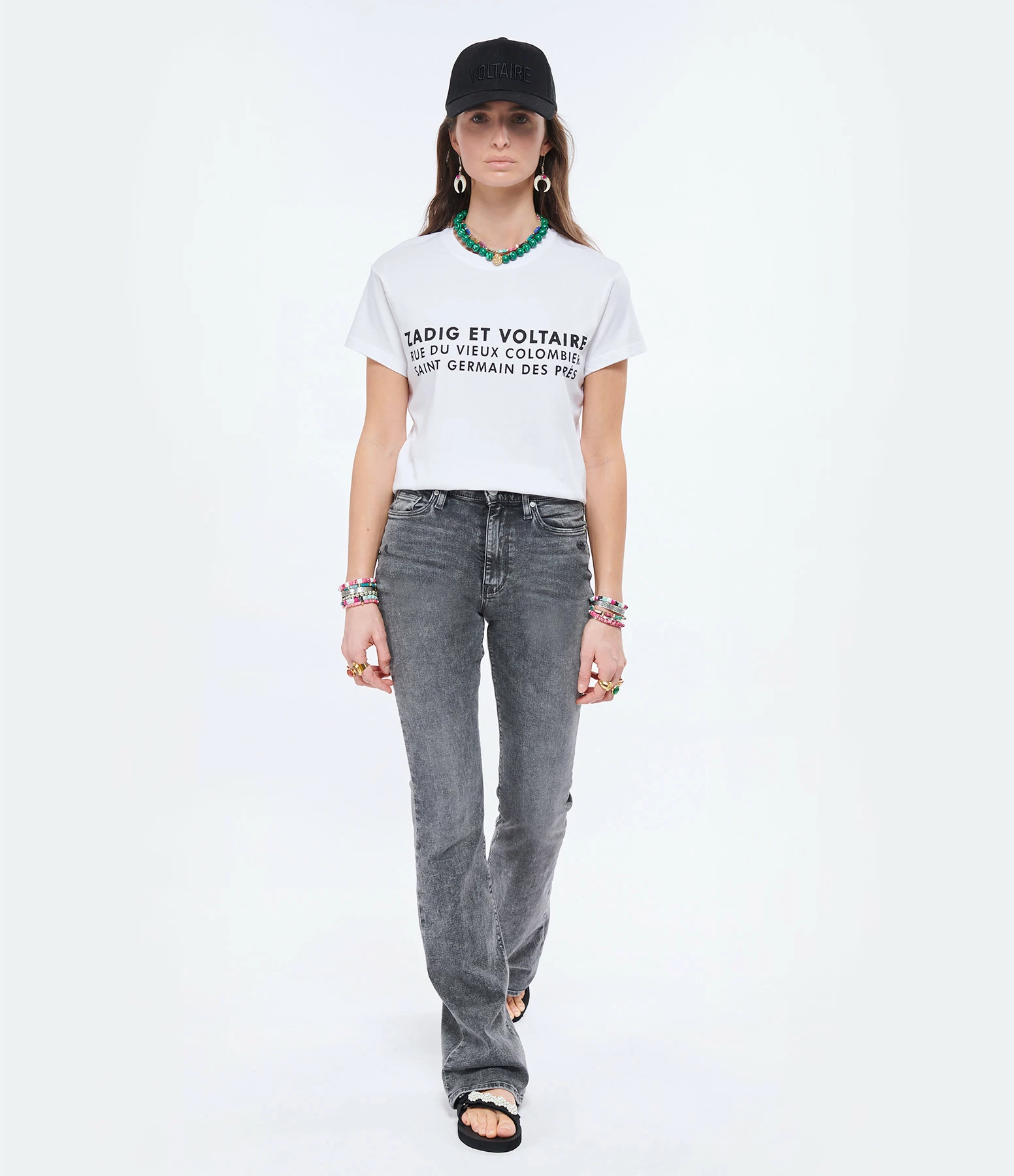 Zadig & Voltaire Tee-shirt Zoe ZV Address Coton Blanc – Image 4