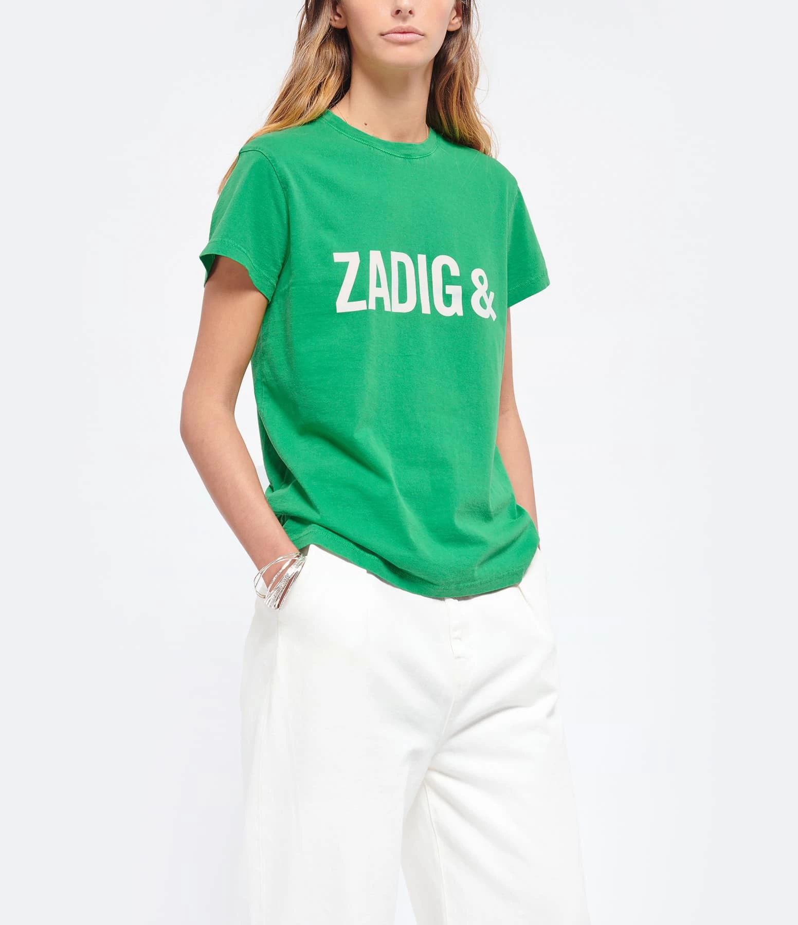 Zadig & Voltaire Tee-shirt Zoe ZV Coton Vert Garden – Image 5