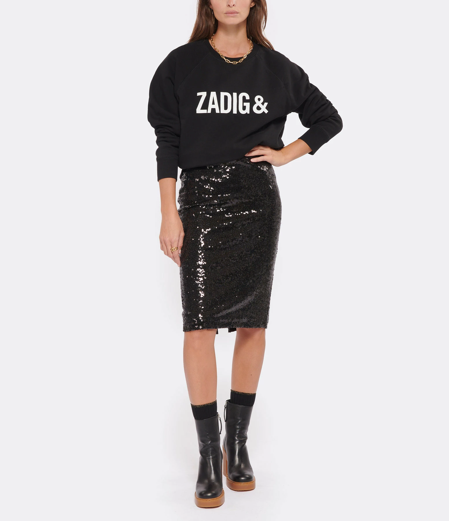 Zadig & Voltaire Sweatshirt Upper ZV Coton Noir – Image 6