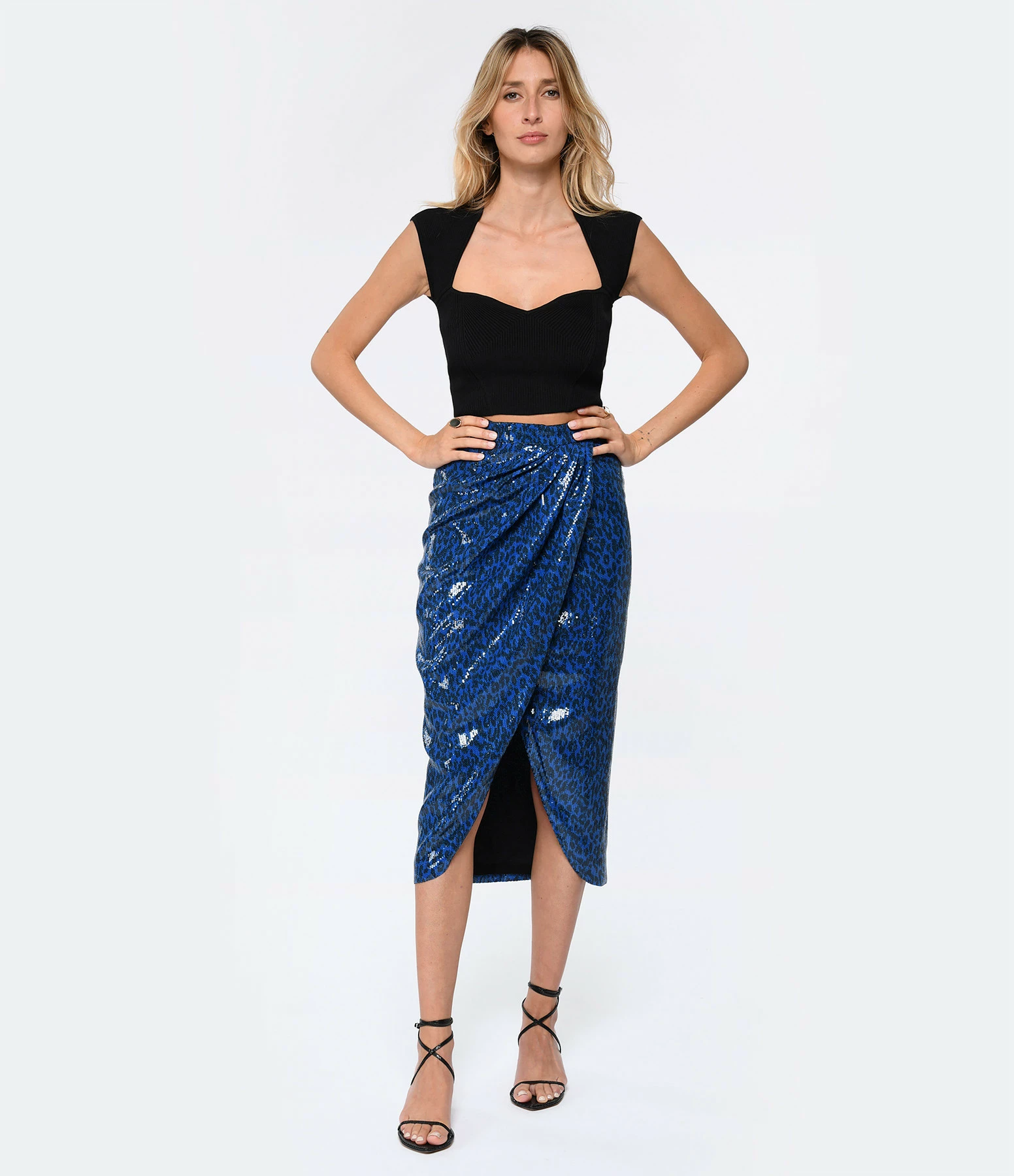 Zadig & Voltaire Jupe Longue Jamelia Sequins Azur – Image 2