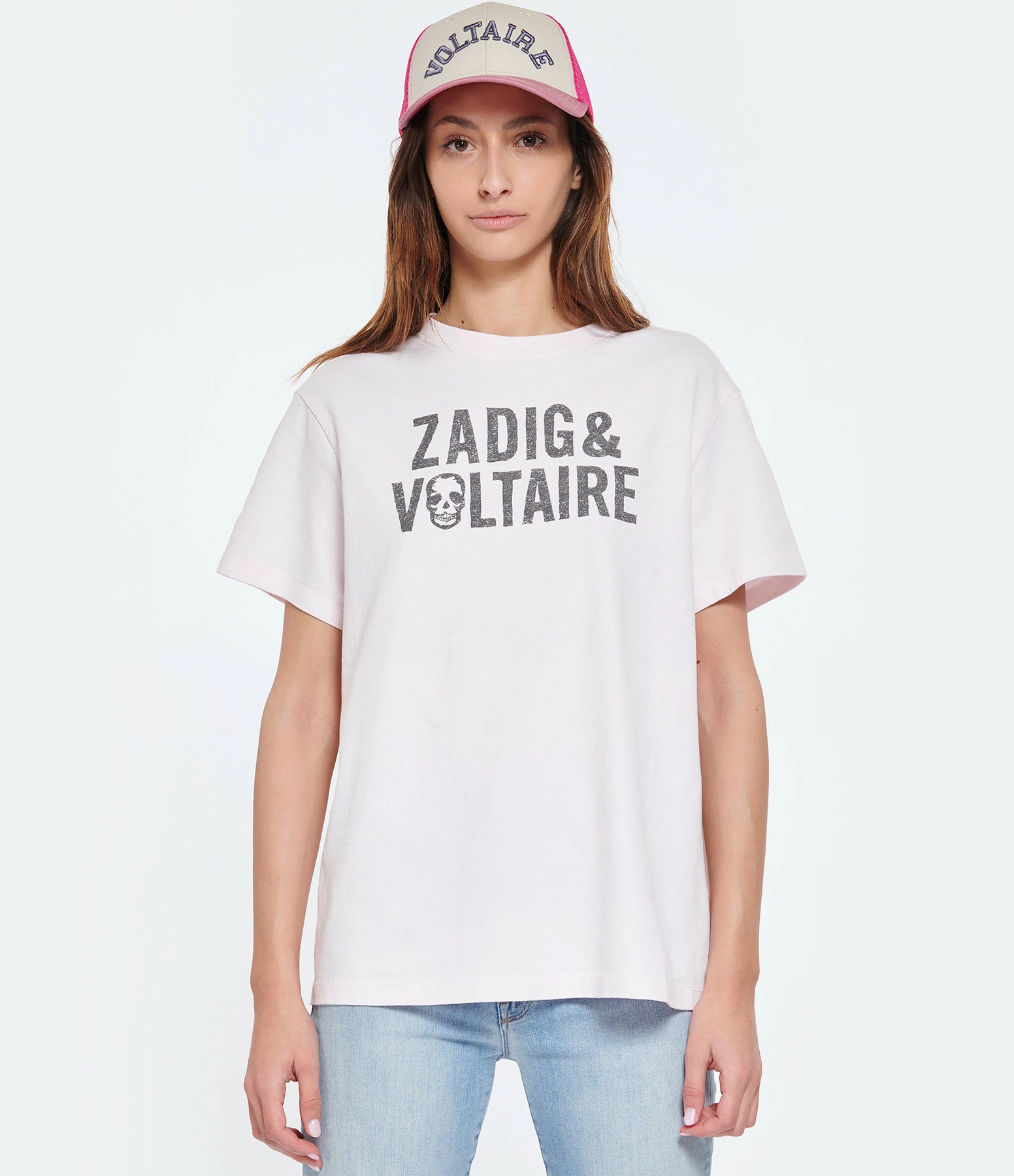 Zadig & Voltaire Tee-shirt Omma ZV Coton Rose Pastel – Image 3